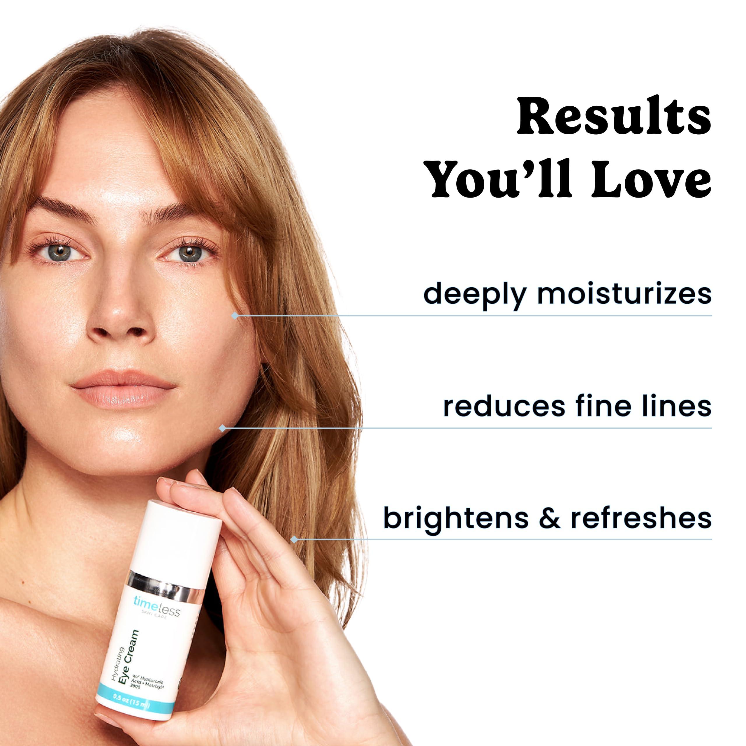 Timeless Skin Care Hydrating Eye Cream - 0.5 oz, Pack of 2 - Reduce Puffiness & Fine Lines - Includes Hyaluronic Acid for Hydration + Matrixyl 3000 to Fight Wrinkles - For All Skin Types - Image 5