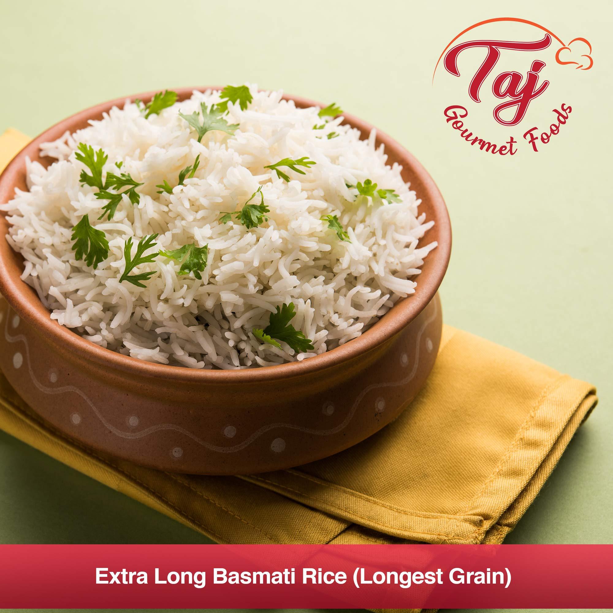 TAJ Premium 1121 Basmati Rice, Extra Long Grain Basmati Rice from India | 10lbs - Image 6