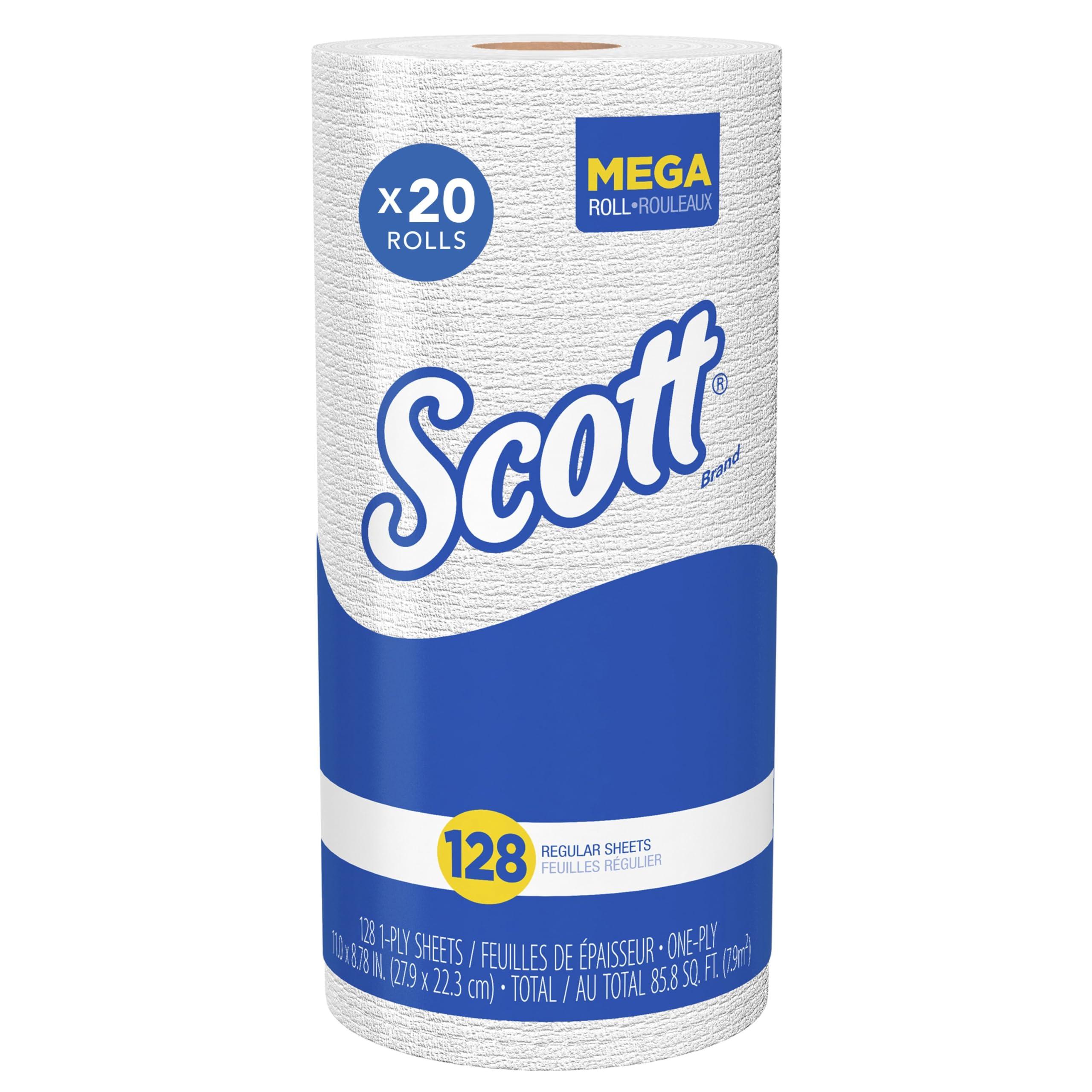 Scott Professional Kitchen Paper Towels, Bulk (41482), Fast-Drying Absorbency Pockets, White, Perforated (128 Sheets/Roll, 20 Rolls/Case, 2,560 Sheet Total)