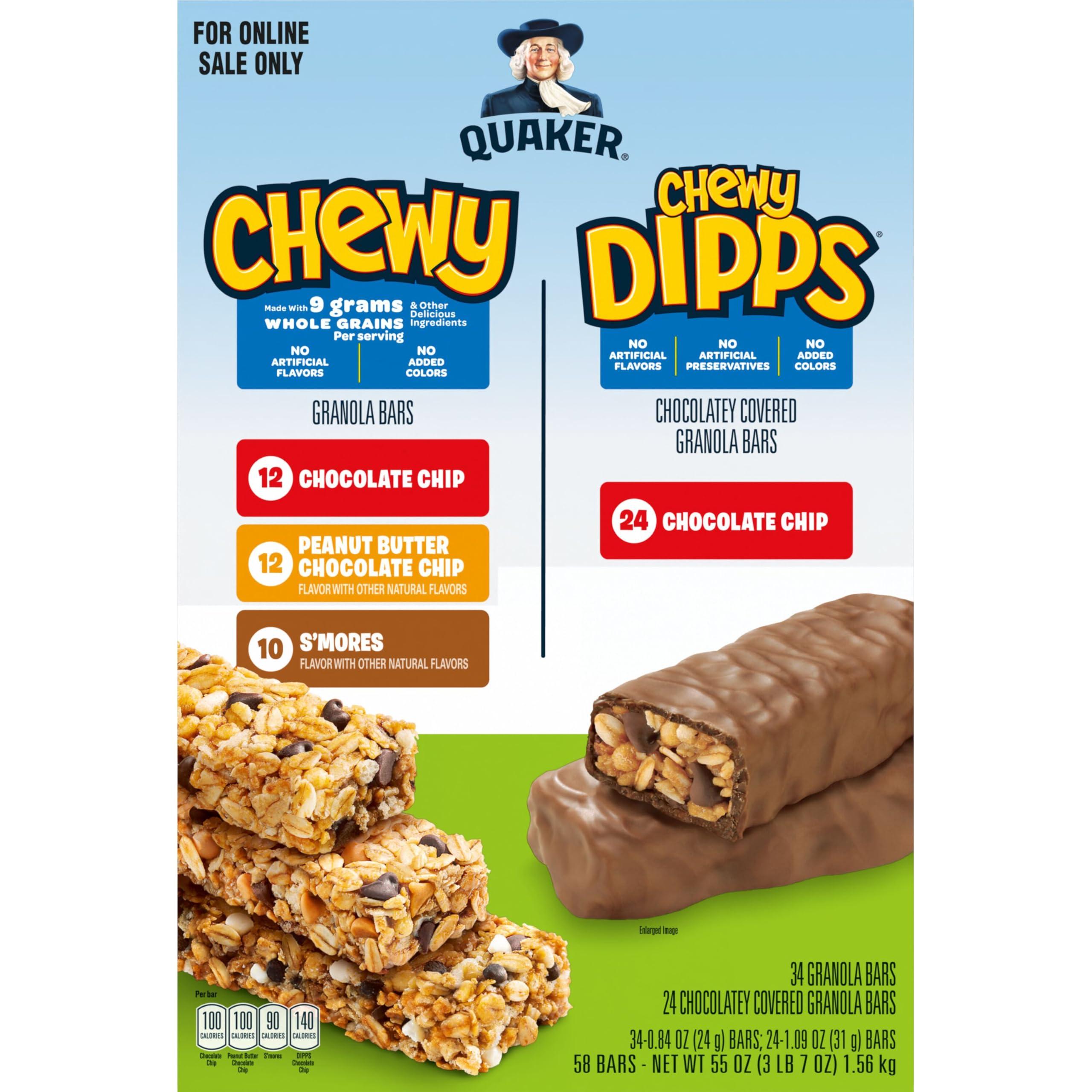 Quaker Chewy Granola Bars, Chewy & Dipps Variety Pack, 58 Count - Image 3