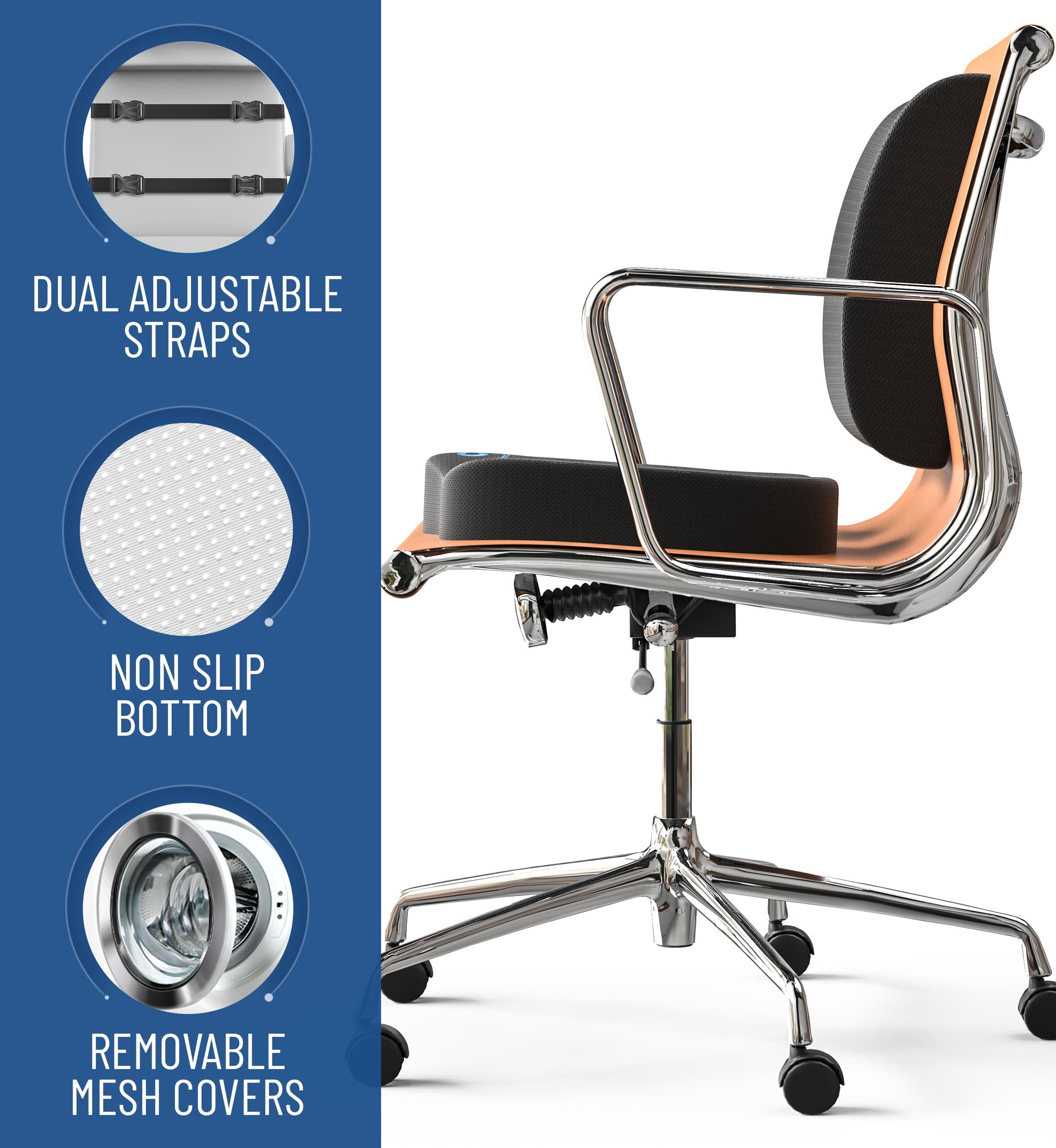Everlasting Comfort Doctor Recommended Memory Foam Seat Cushion for Office Chairs & Car Seat - Ergonomic Office Desk Accessories for Tailbone Pain Relief, Sciatica & Lumbar Support - Image 7