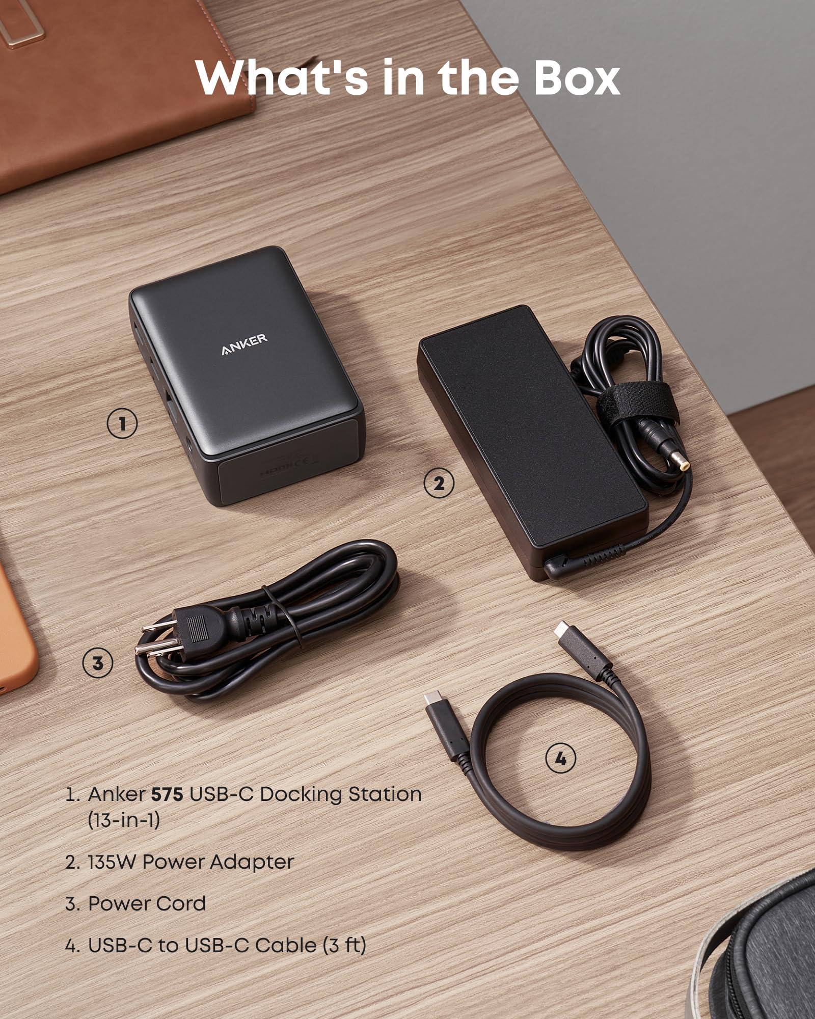 Anker Laptop Docking Station, 13-in-1 USB-C Docking Station, Triple Display with 2 x 4K HDMI and 1 x DP, 85W Charging for Laptop, 10 Gbps USB-C and 5 Gbps USB-A Data, Ethernet, Audio, SD - Image 8