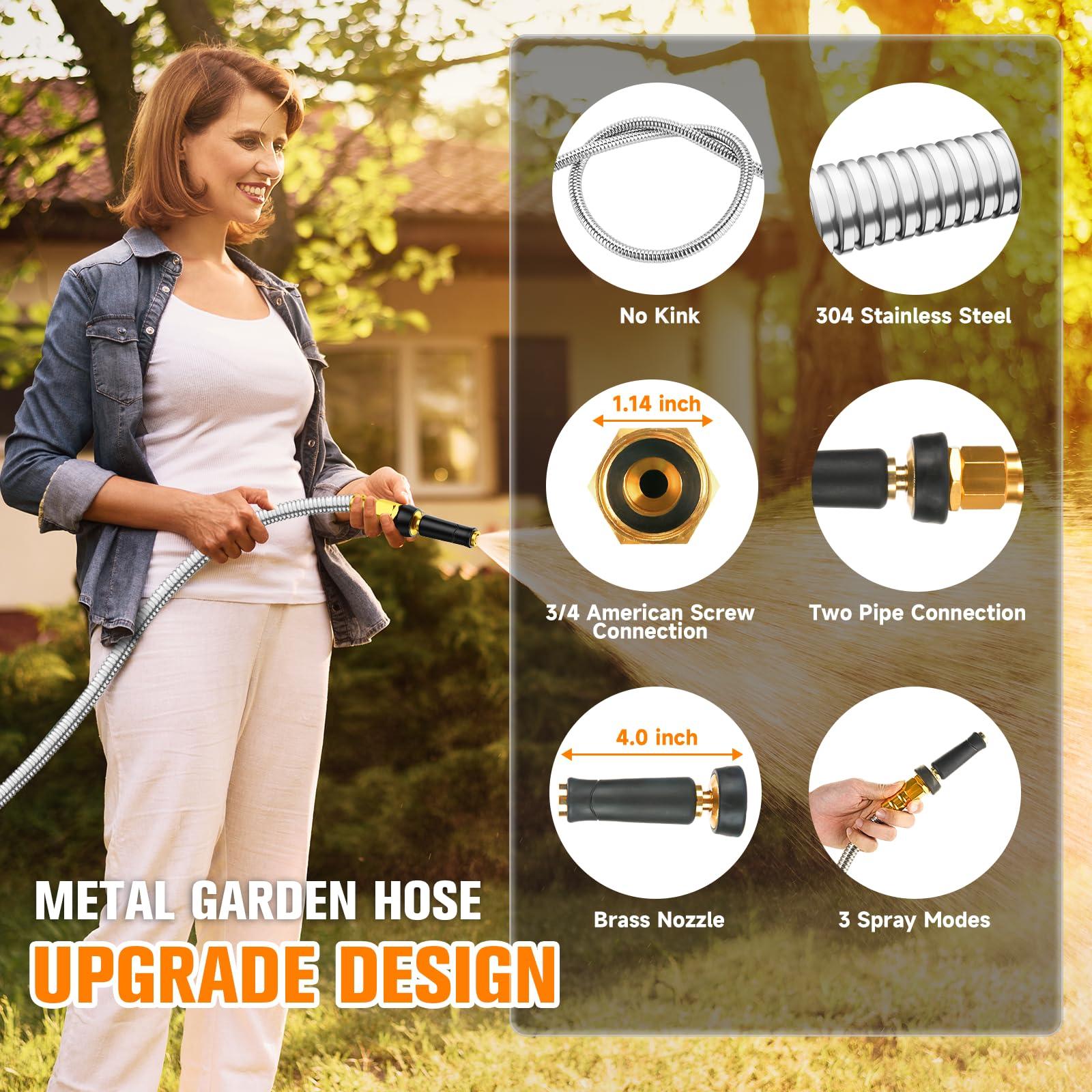 Rosy Earth 100 FT Garden Hose Expandable - 304 Stainless Steel Water Hose 100 FT - Heavy Duty Flexible Kink Free Hose, no Bite - Image 7