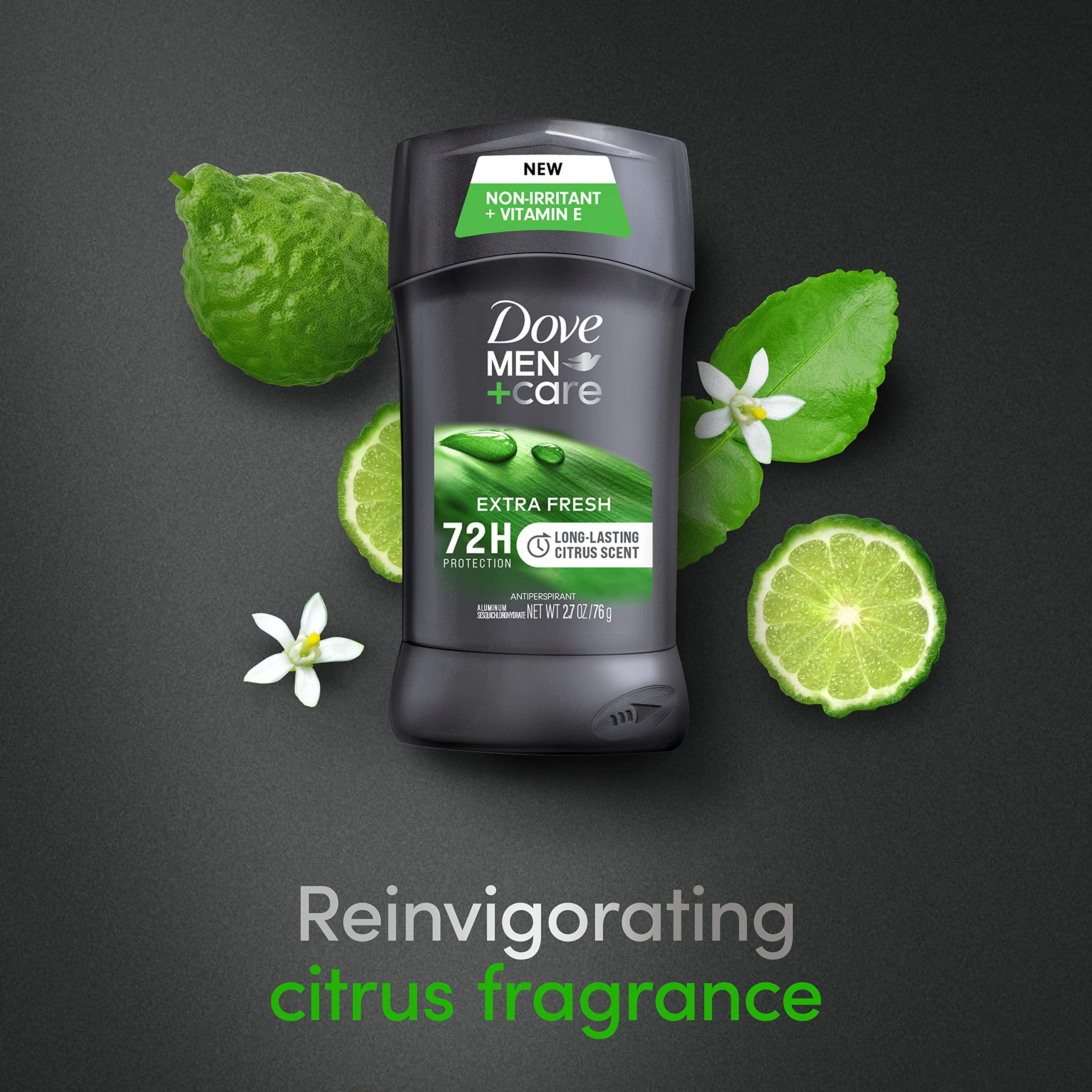 Dove Men+Care Extra Fresh Men's Antiperspirant Deodorant Stick Extra Fresh Twin pack With 72-hour sweat & odor protection with 1/4 Moisturizing Cream & Long-lasting Citrus Scent 2.7 oz - Image 8