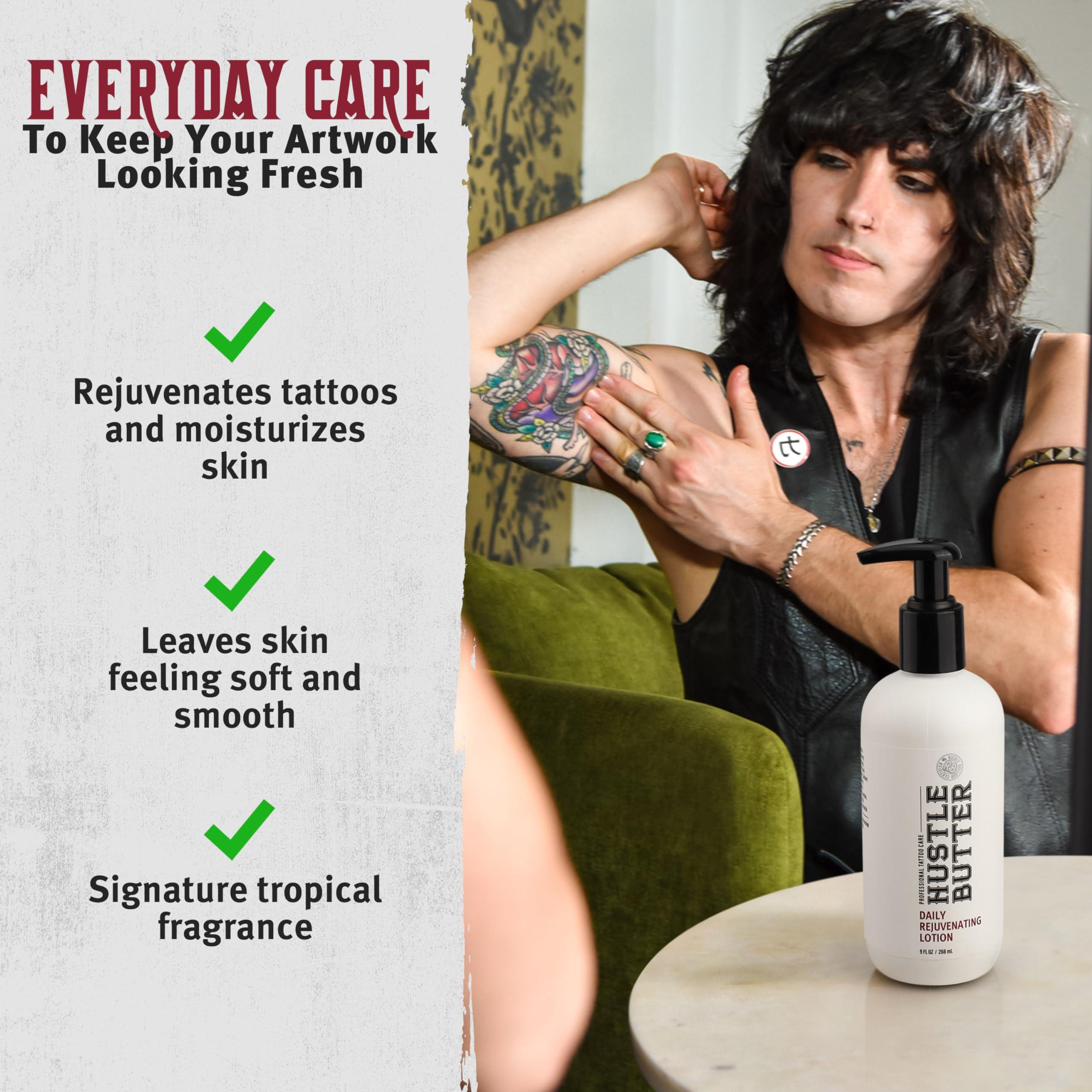 Hustle Butter Tattoo Aftercare - Daily Moisturizing Lotion - Naturally Derived Vegan Cruelty Free - Everyday All Over Use for Tattoos - 9 fl oz - Image 3