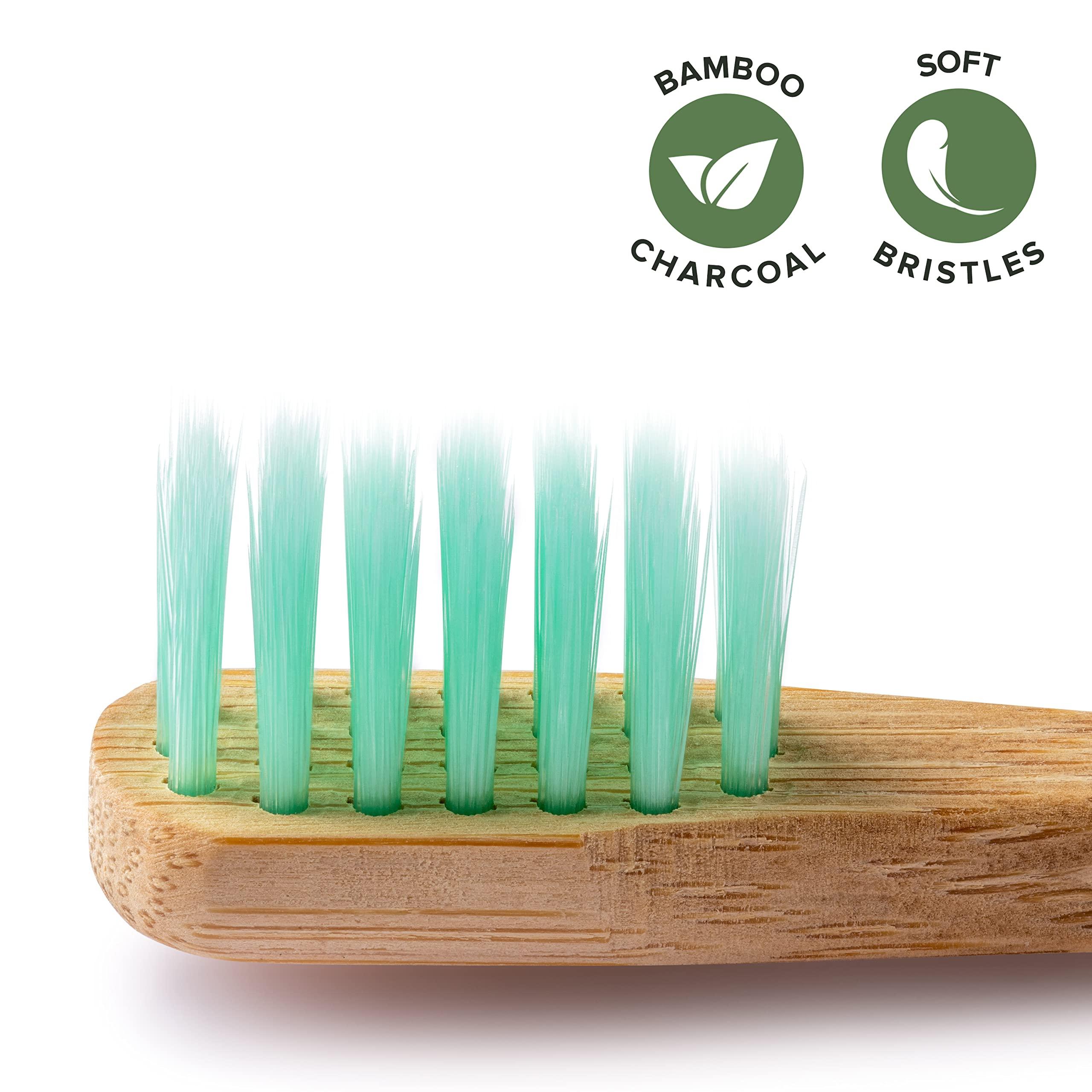 Greenzla Kids Bamboo Toothbrushes (6 Pack) | BPA Free Soft Bristles Toothbrushes | Eco-Friendly, Natural Bamboo Toothbrush Set | Biodegradable & Compostable Charcoal Wooden Toothbrushes - Image 5