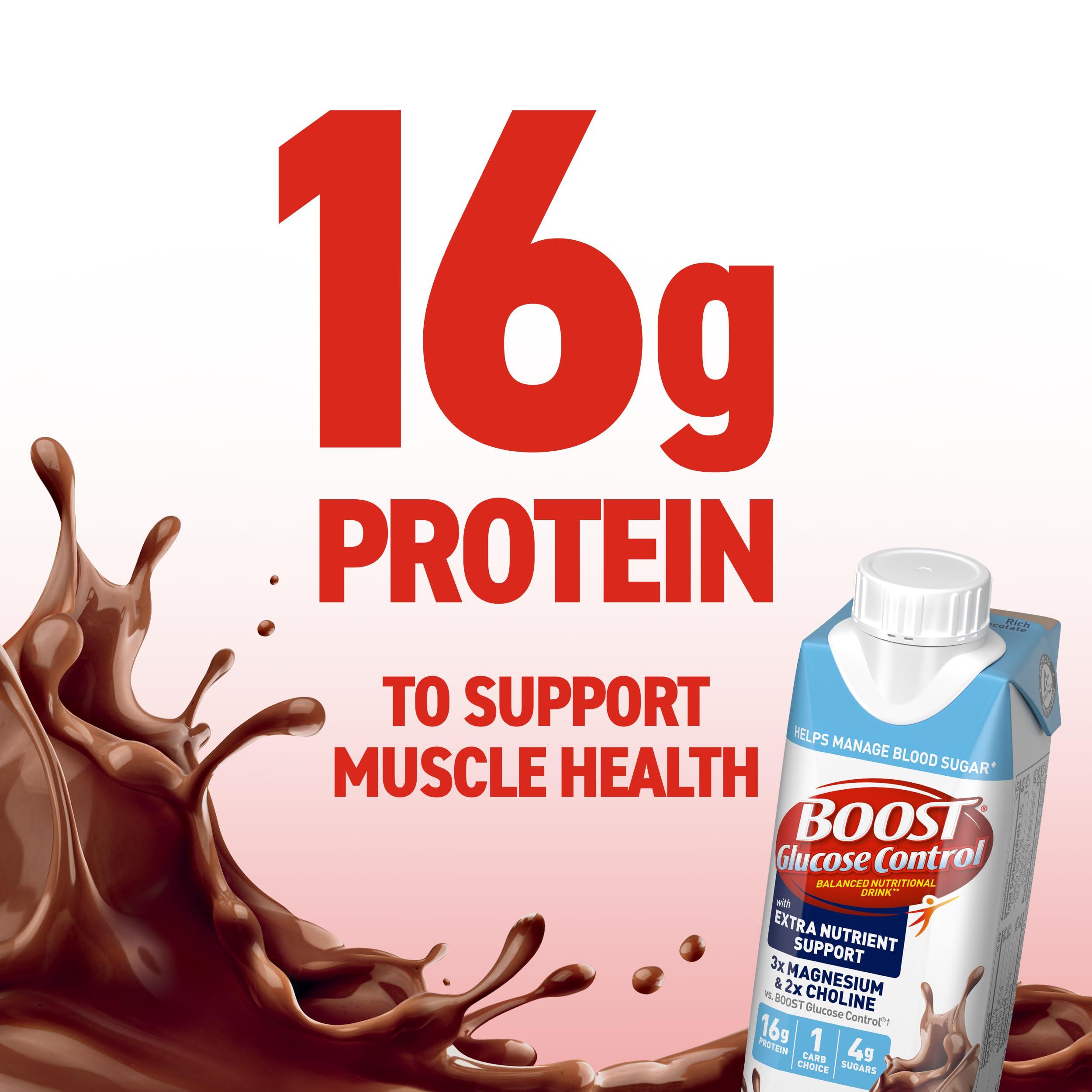 BOOST Glucose Control Ready to Drink Nutritional Drinks with Extra Nutrient Support Drink, Rich Chocolate, 8 Fl Oz, Pack of 24 - Image 3