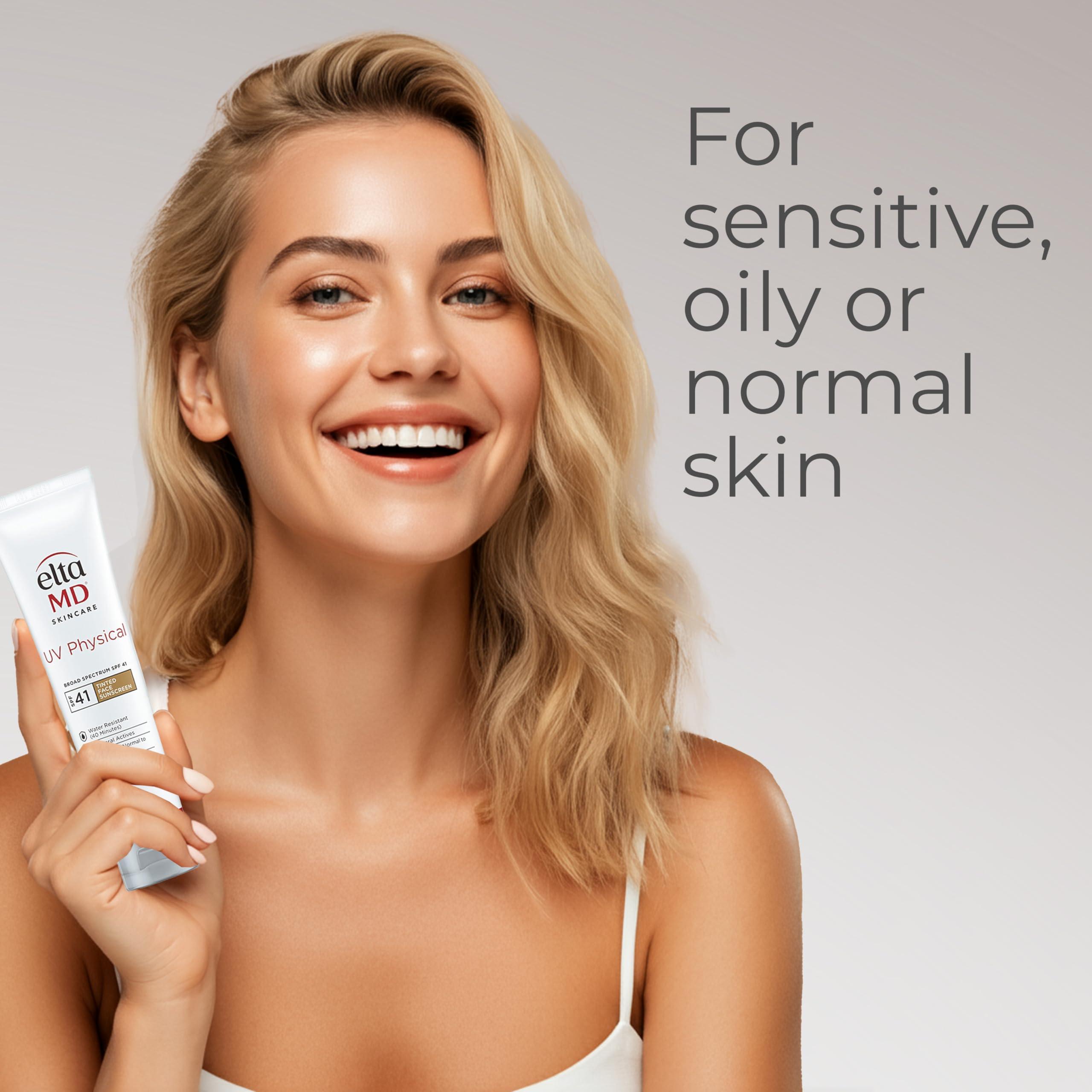 EltaMD UV Physical Tinted Sunscreen for Face, SPF 41 Tinted Sunscreen, 100% Mineral Active Sunscreen - Image 2