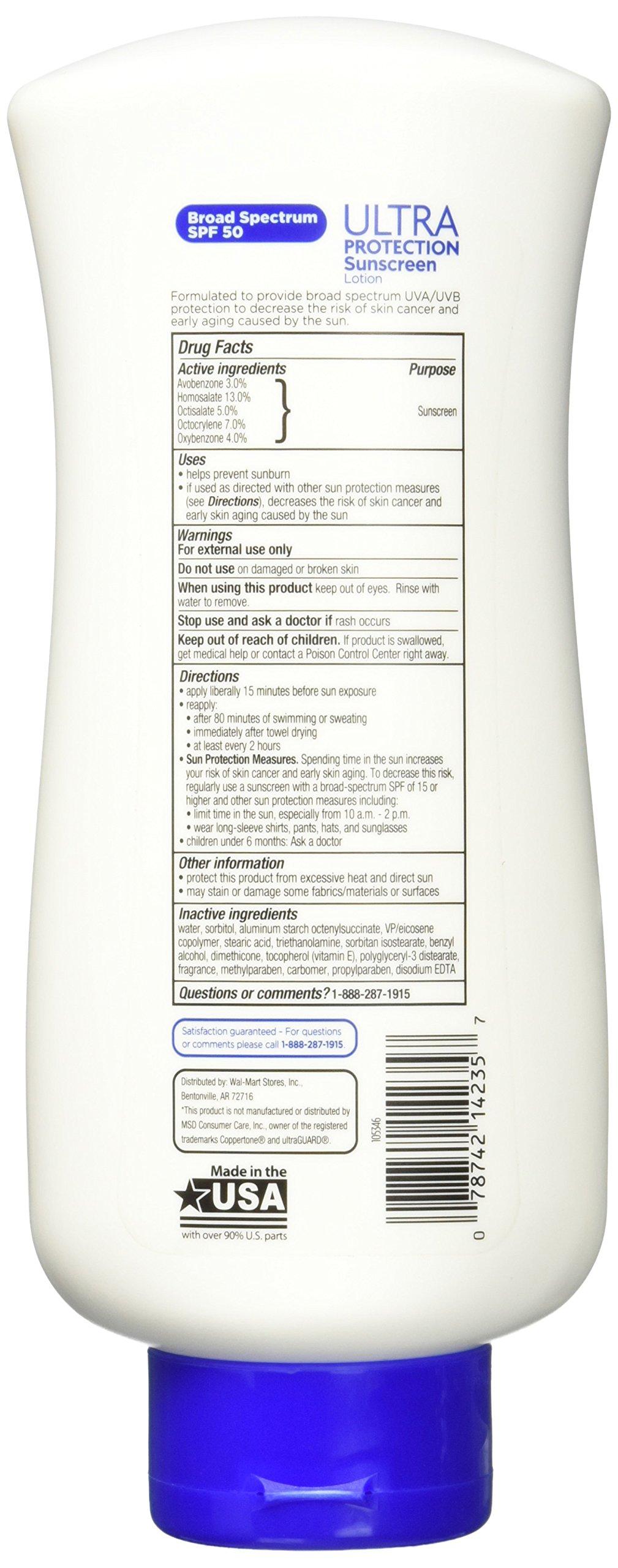 Equate Ultra Protection Sunscreen SPF 50 16oz Compare to Coppertone SPF 50 Lotion - Image 2