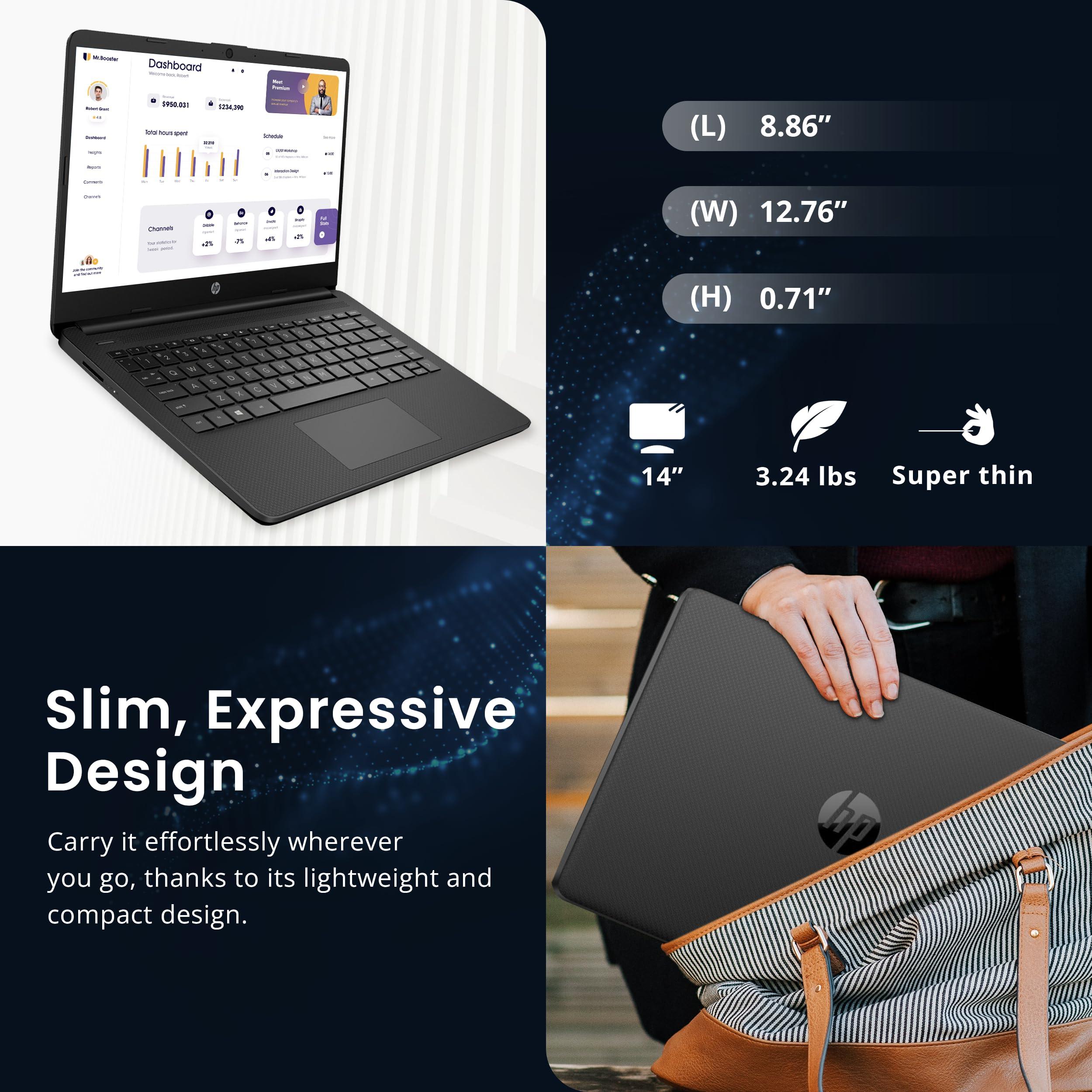 HP Flagship 14" HD Laptop with 1 Year Office 365 | 16GB RAM | 1.28TB Storage(128GB EMMC & 160GB Docking Station Set & 1TB Cloud Storage) | Intel 4-Core Processor | Webcam | Wi-Fi | Windows 11 | Black - Image 8