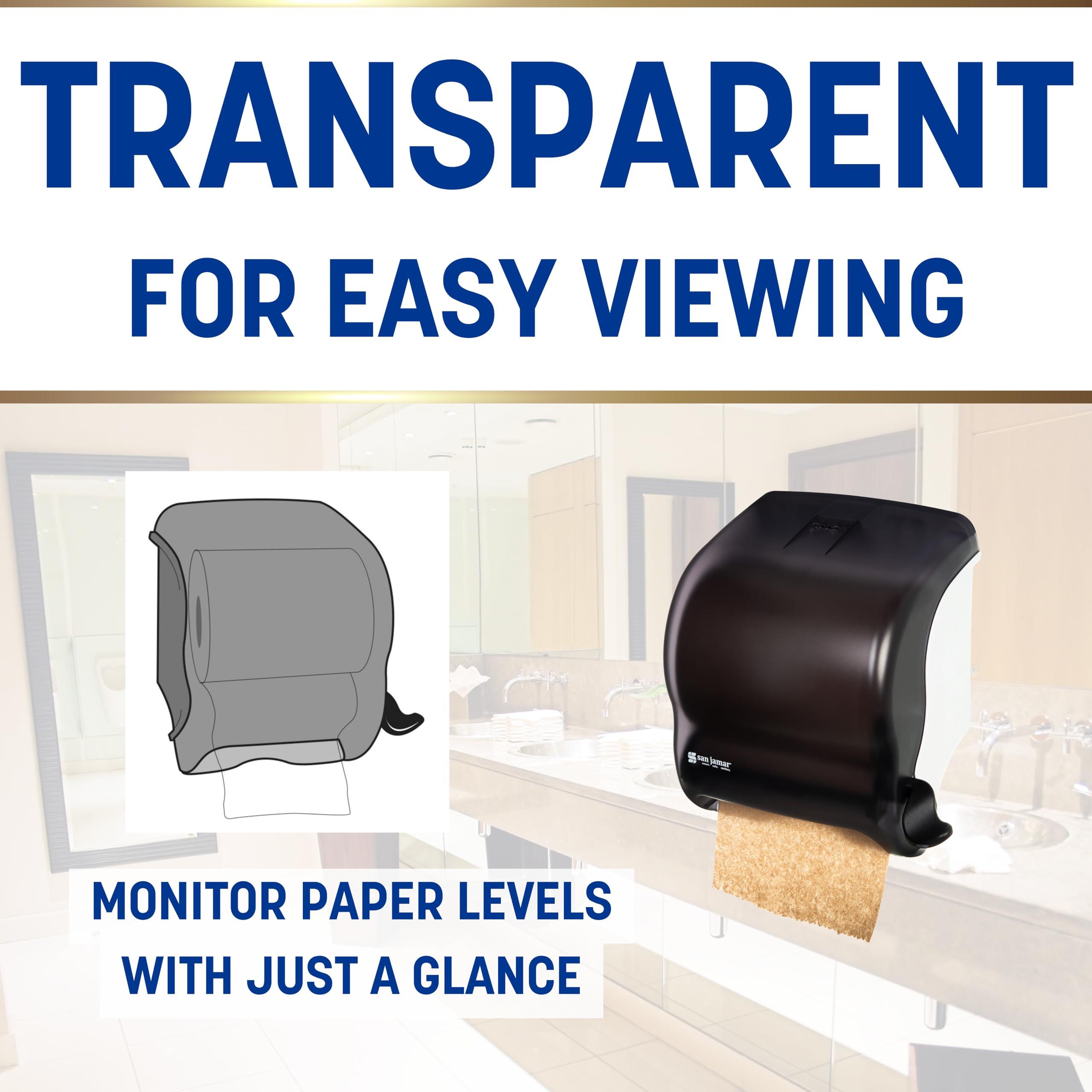 San Jamar Classic Element Paper Towel Dispenser Wall-Mounted Commercial Roll Dispenser, Fits All Core Sizes with Lever for Bathroom, Kitchens, and Restaurants, Plastic, Universal Paper, Black Pearl - Image 8