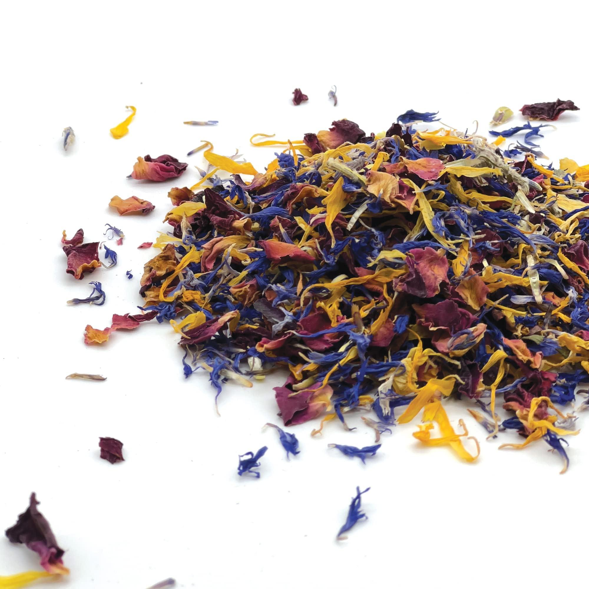 MagJo Naturals Brilliant Flower Petal Blend - Edible blend of calendula, blue cornflower and rose petals, all natural, food-grade, dried floral mix for baking, cocktails & garnish, Packaged in the USA - Image 4