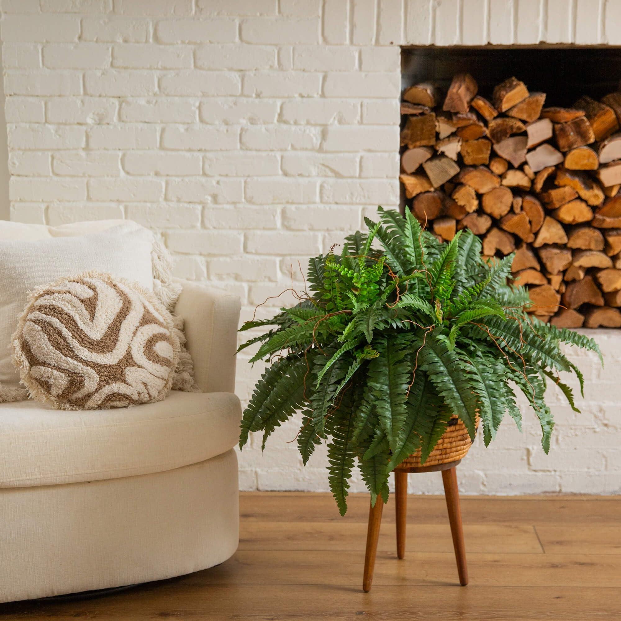 Nearly Natural 40IN Artificial Boston Fern Large Hanging Plant, Set of 2 Artificial Ferns that Look Real for Home Décor - Image 4