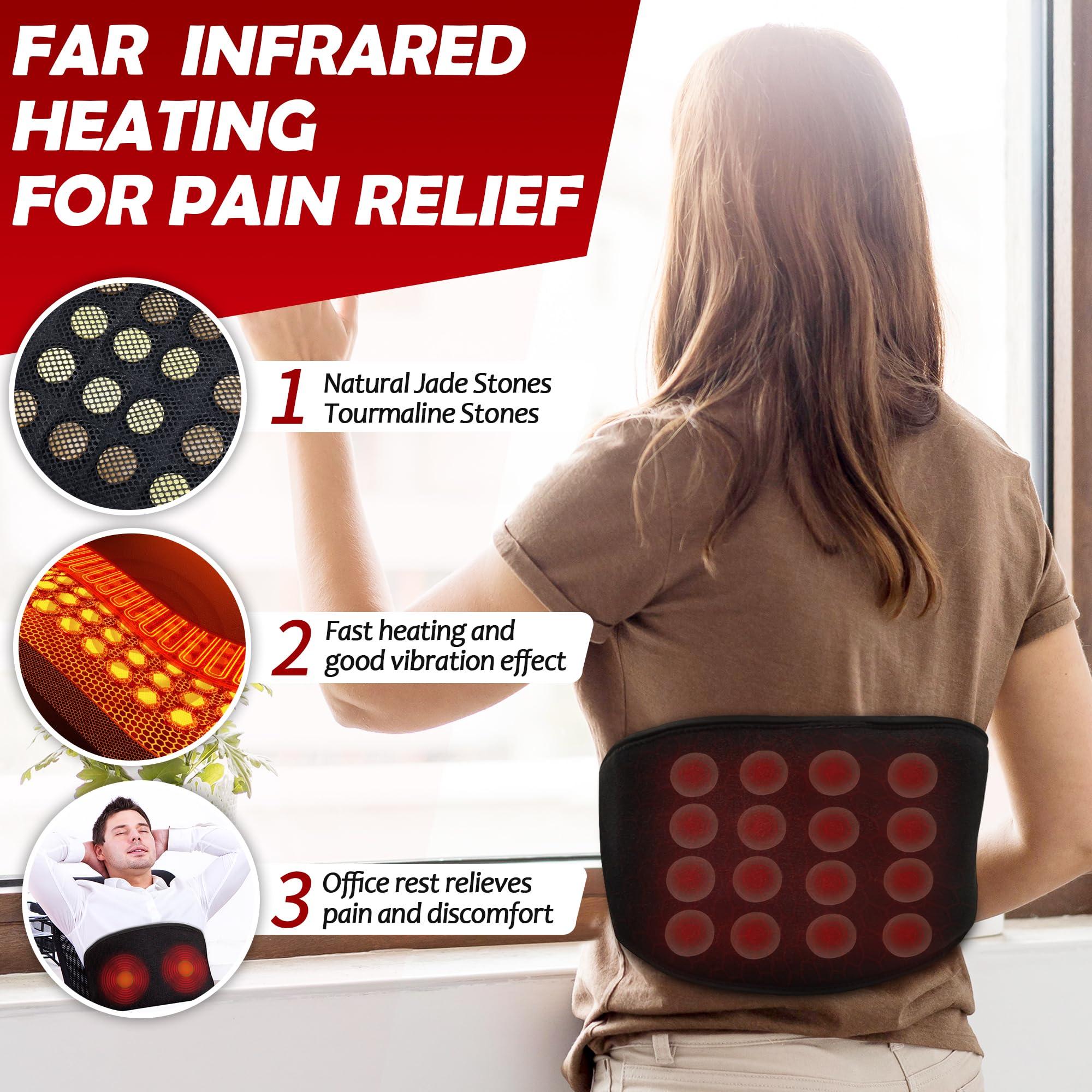 UTK Far Infrared Vibrating Heating Pad with Vibration Massage for Lower Back Pain. 3 Vibration Modes, Smart Controller, Hot Enough (103℉-159℉)，Back Pain Relief,S-XXXXL - Image 5