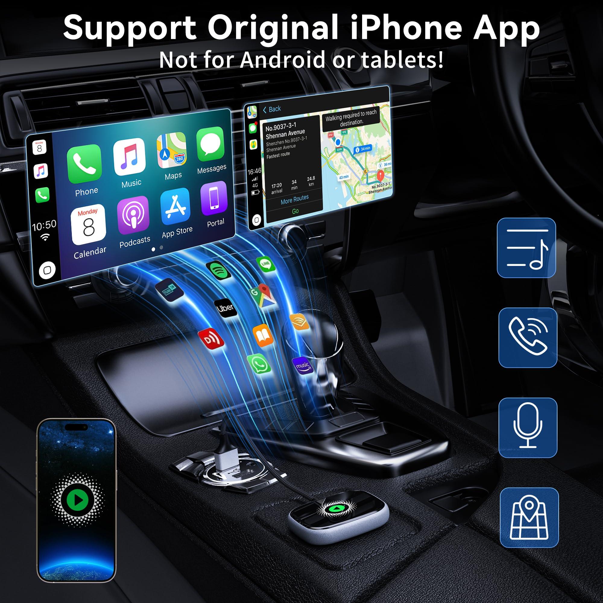 Wireless CarPlay Adapter, Wireless Car Screen Adapter for iPhone-Easily Upgrade Wired CarPlay to Unwired Connectivity, Includes USB-A to USB-C Dongle, Plug & Play for iPhone (iOS 10 and Above) - Image 3