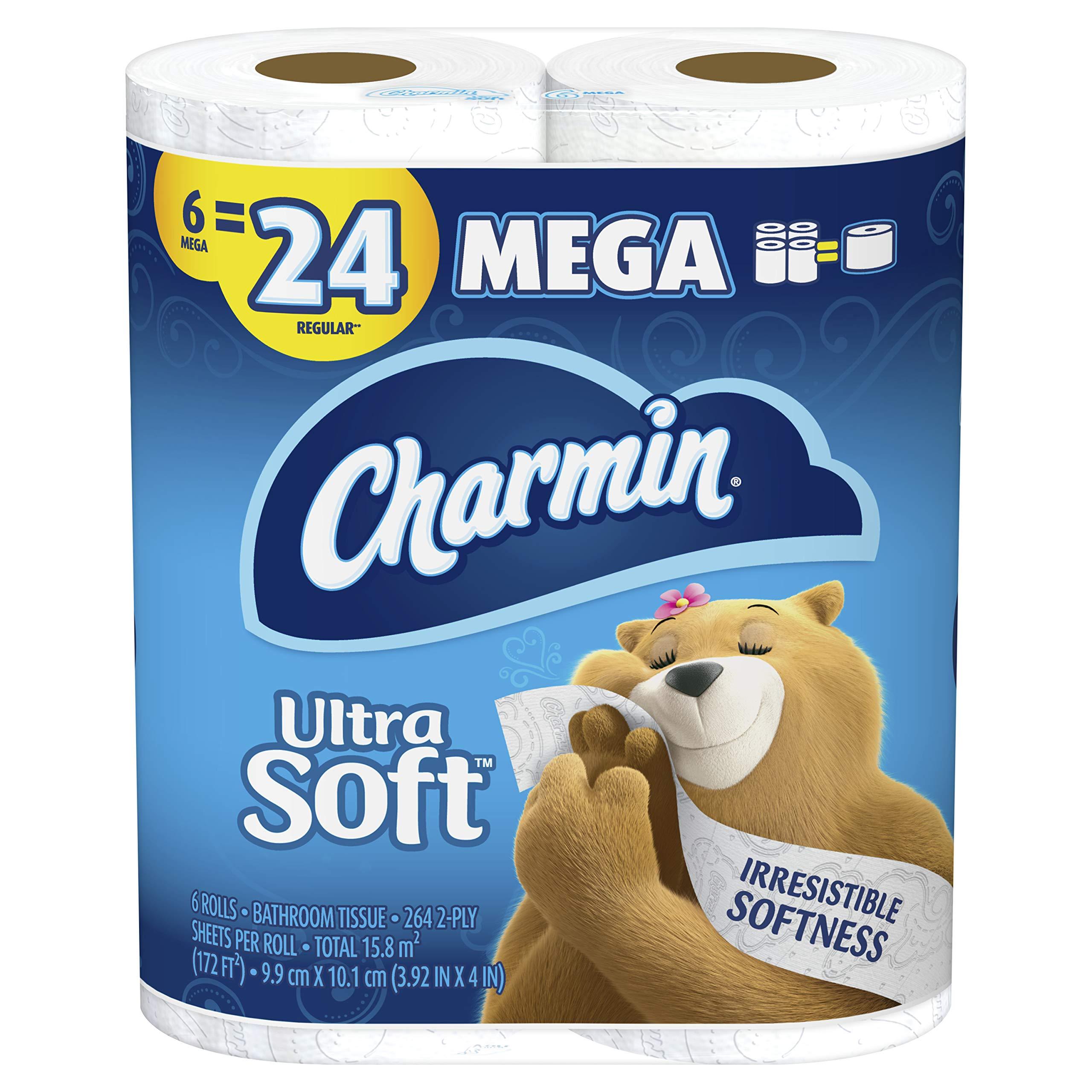 Charmin Ultra Soft Toilet Paper, 6 Mega Rolls = 24 Regular Rolls - Image 4