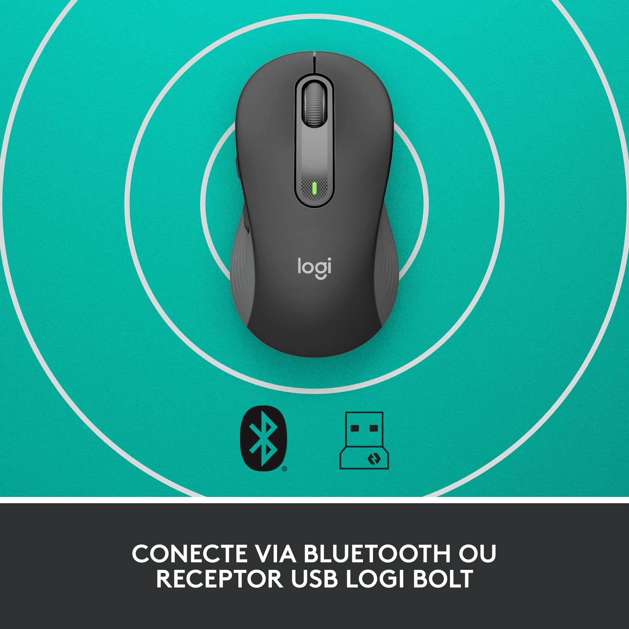 Logitech Signature M650 Wireless Mouse - for Small to Medium Sized Hands, 2-Year Battery, Silent Clicks, Customizable Side Buttons, Bluetooth, Multi-Device Compatibility (Graphite) - Image 7