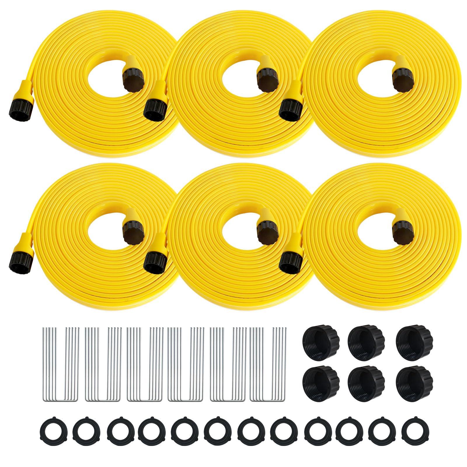 Holldoor Sprinkler Hose 25 ft 6-Pack, Flexible Sprinklers Soaker Hose 150 ft for Yard, Lawn Drip Irrigation Hose System for Garden Watering (25 ft 6-Pack)