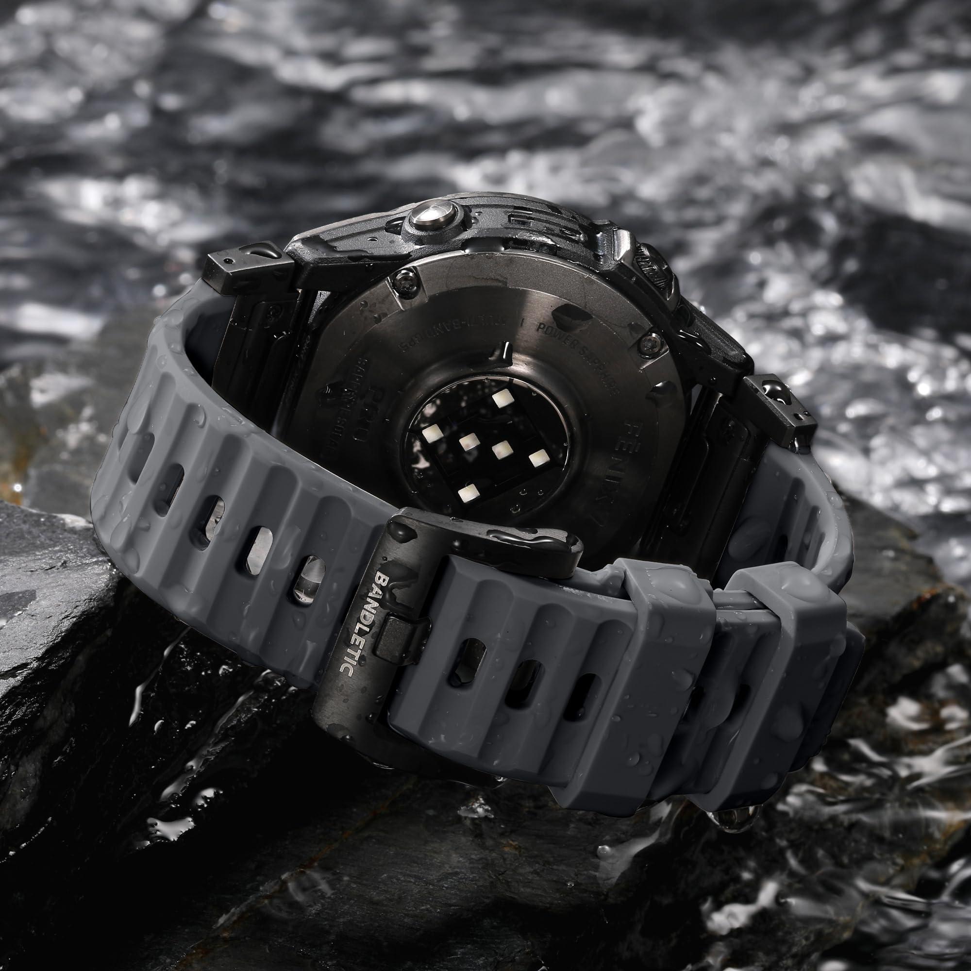 Tactical Rugged Nylon Band + Stainless Steel Silicone Band Compatible with Garmin Instinct Watch Bands - Image 9