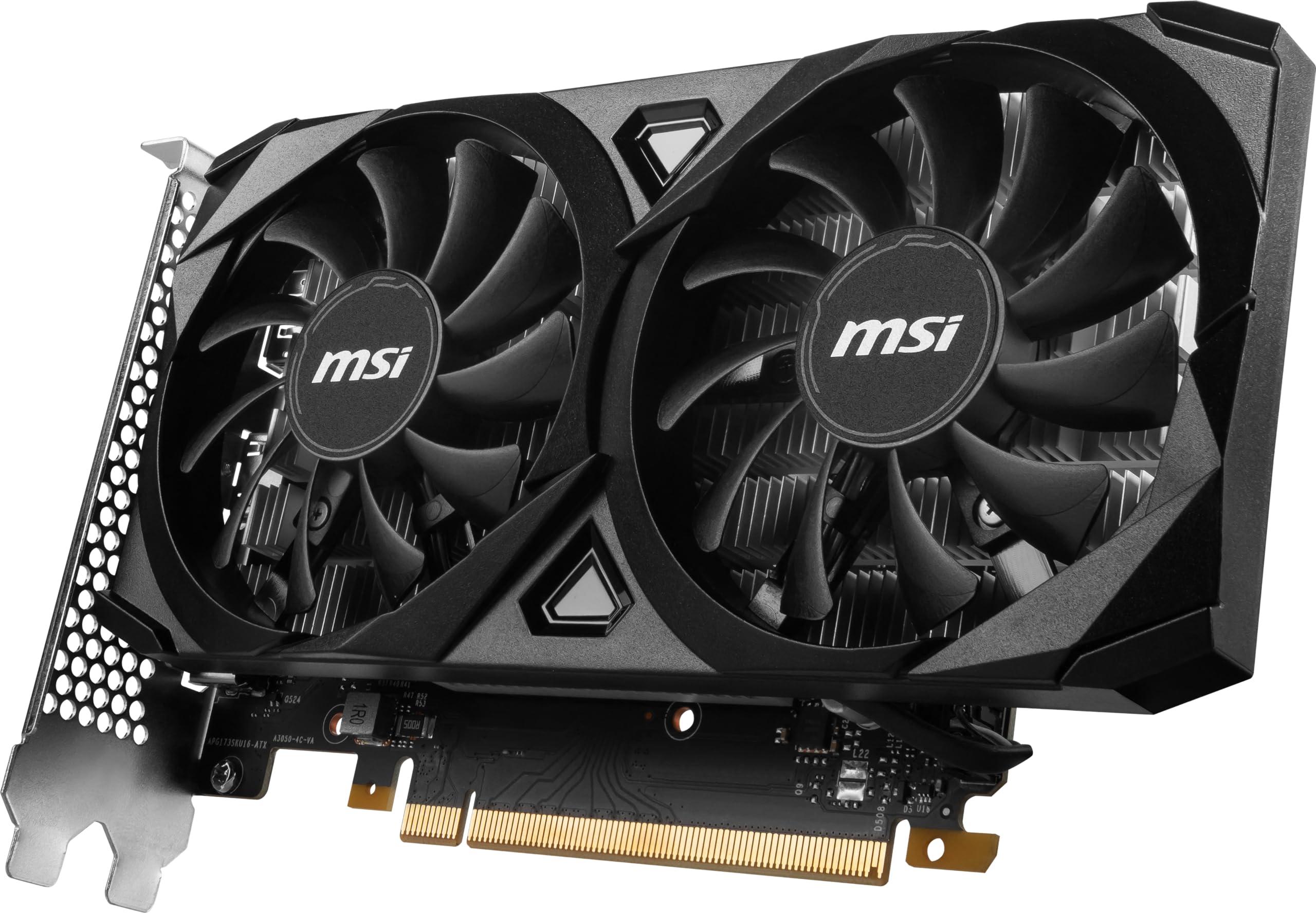 MSI Gaming RTX 3050 Ventus 2X 6G OC Graphics Card (NVIDIA RTX 3050, 96-Bit, Boost Clock: 1492 MHz, 6GB GDDR6 14 Gbps, HDMI/DP, Ampere Architecture) - Image 3