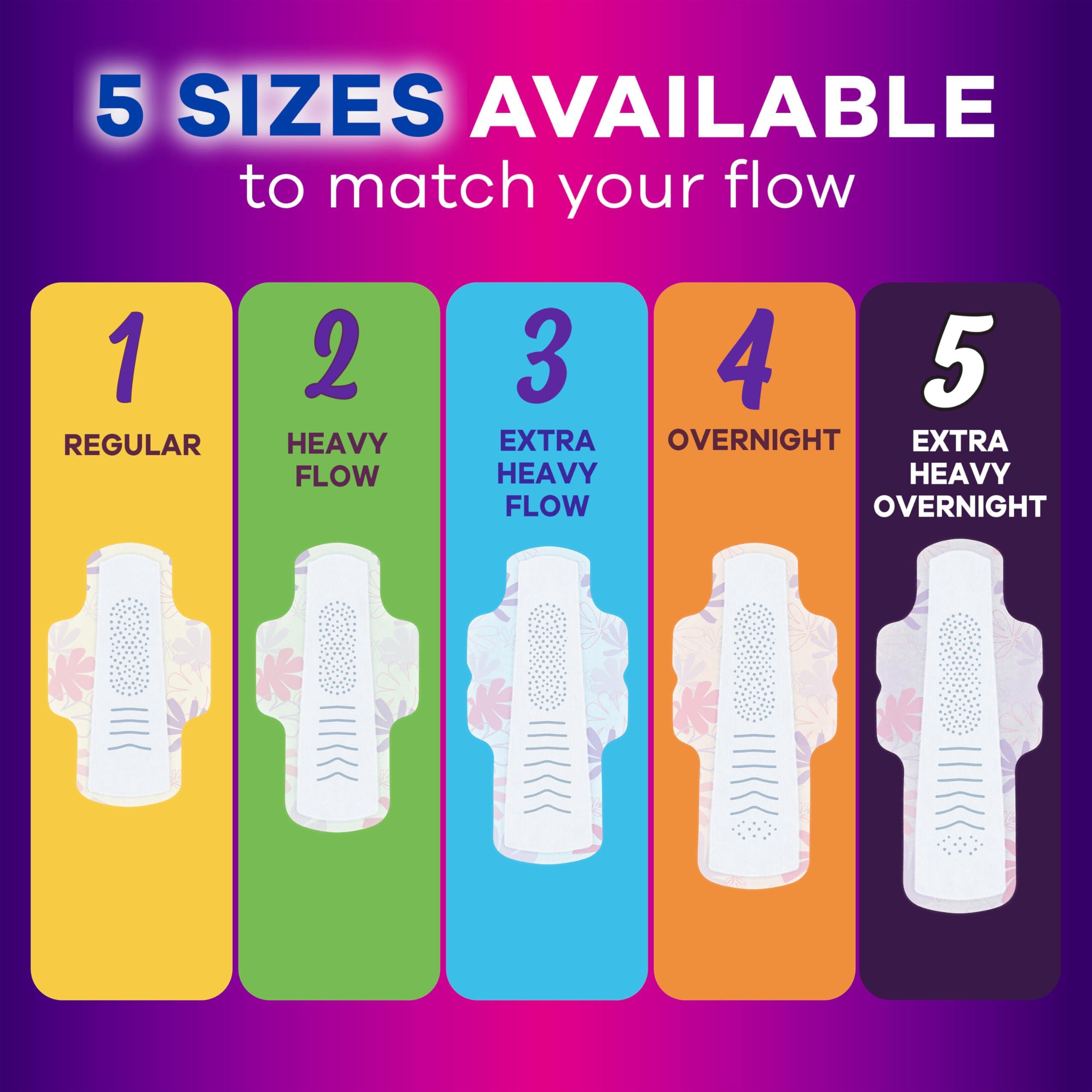 Always Radiant Feminine Pads for Women, Flexfoam Pads with Wings, Size 4, Overnight Absorbency, Lightly Scented, 60 Count (Packaging May Vary) - Image 8