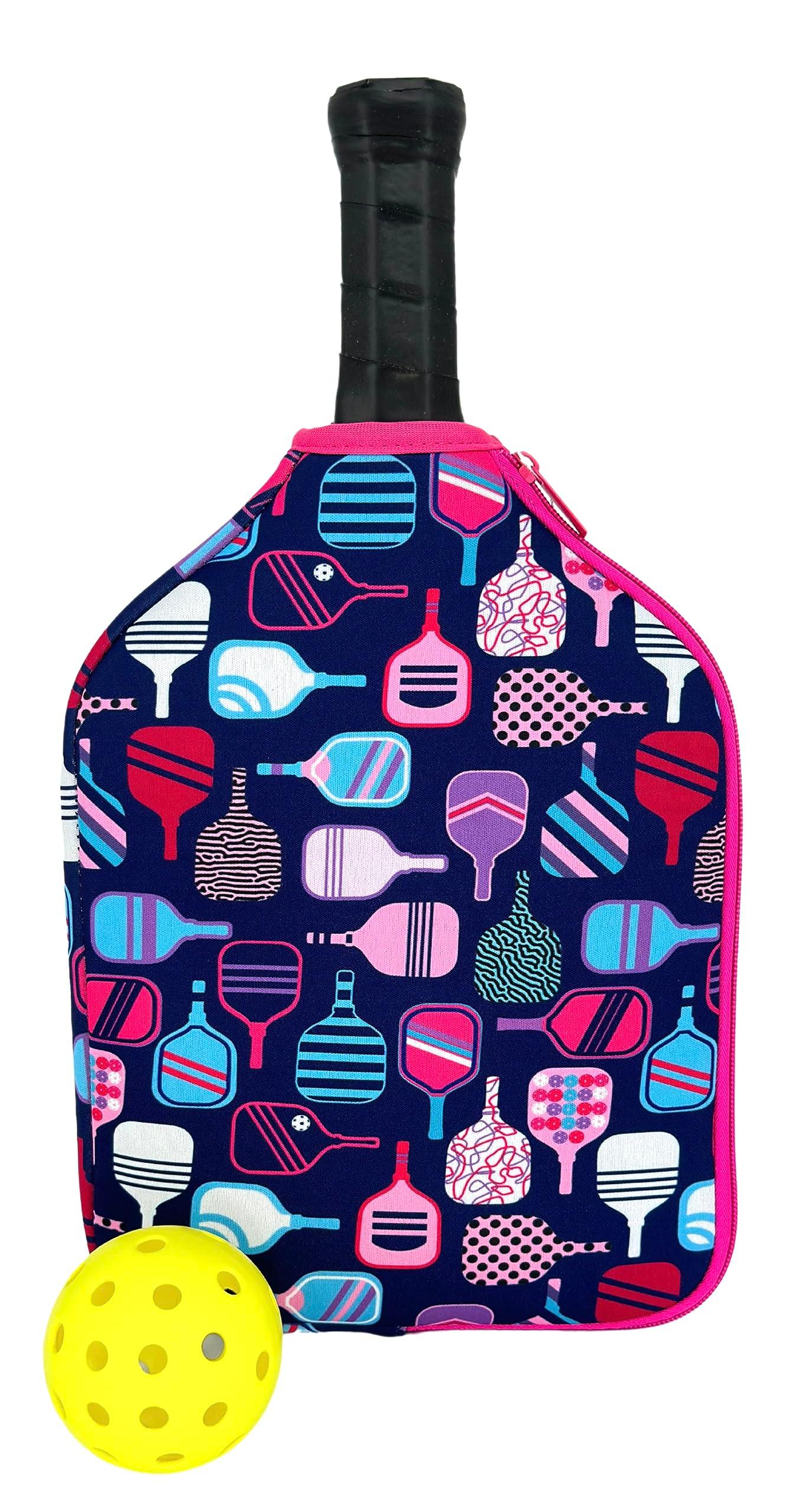 Queen of the Court Pickleball Paddle Cover, Paddle protector, paddle cover with fence hook and pocket, pickleball paddle cover gift