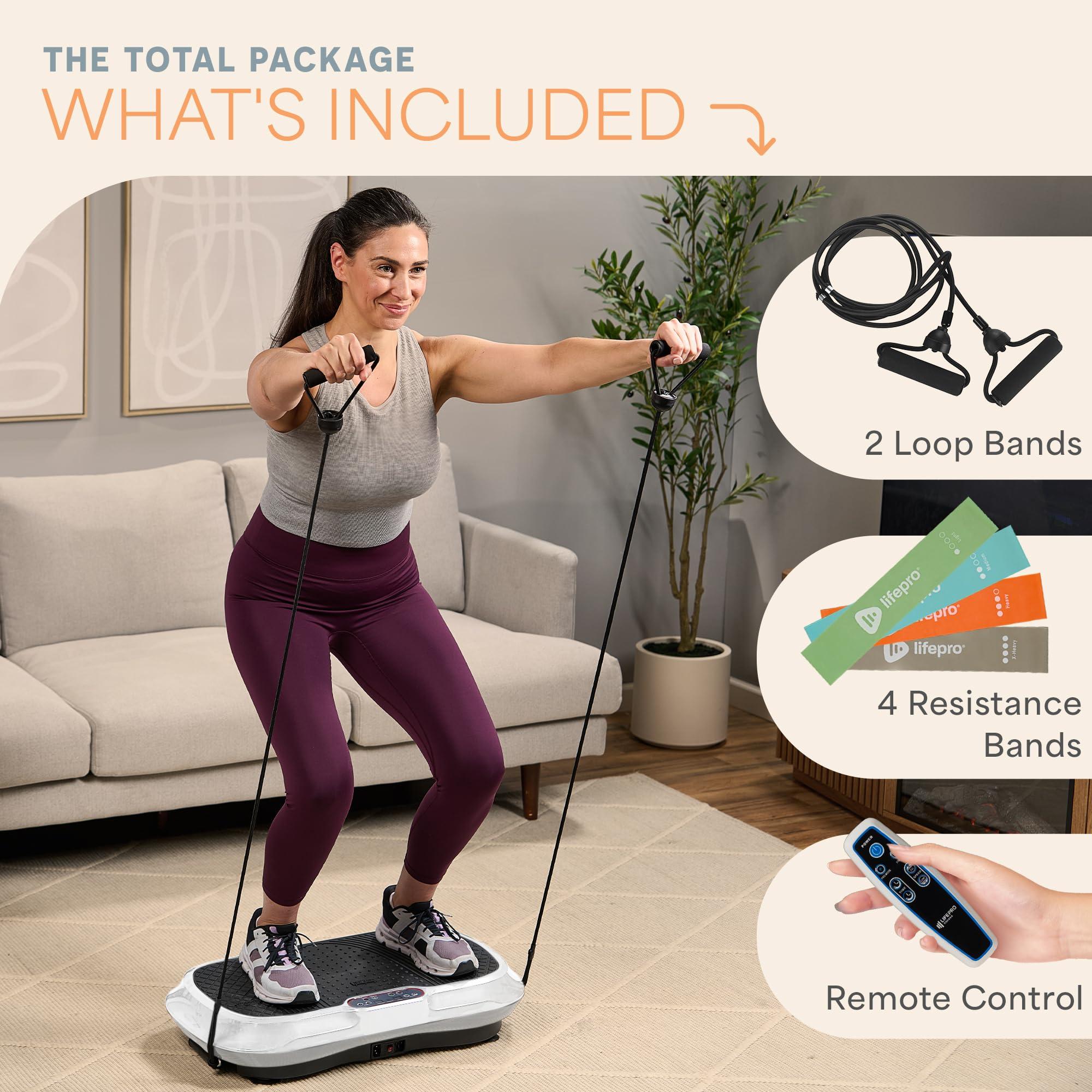 Lifepro Waver Vibration Plate Exercise Machine – High-Intensity Vibration for Muscle Activation, Full-Body Workout Vibrating Platform with Loop Bands, Fitness Equipment for Strength Toning & Fat Loss - Image 8