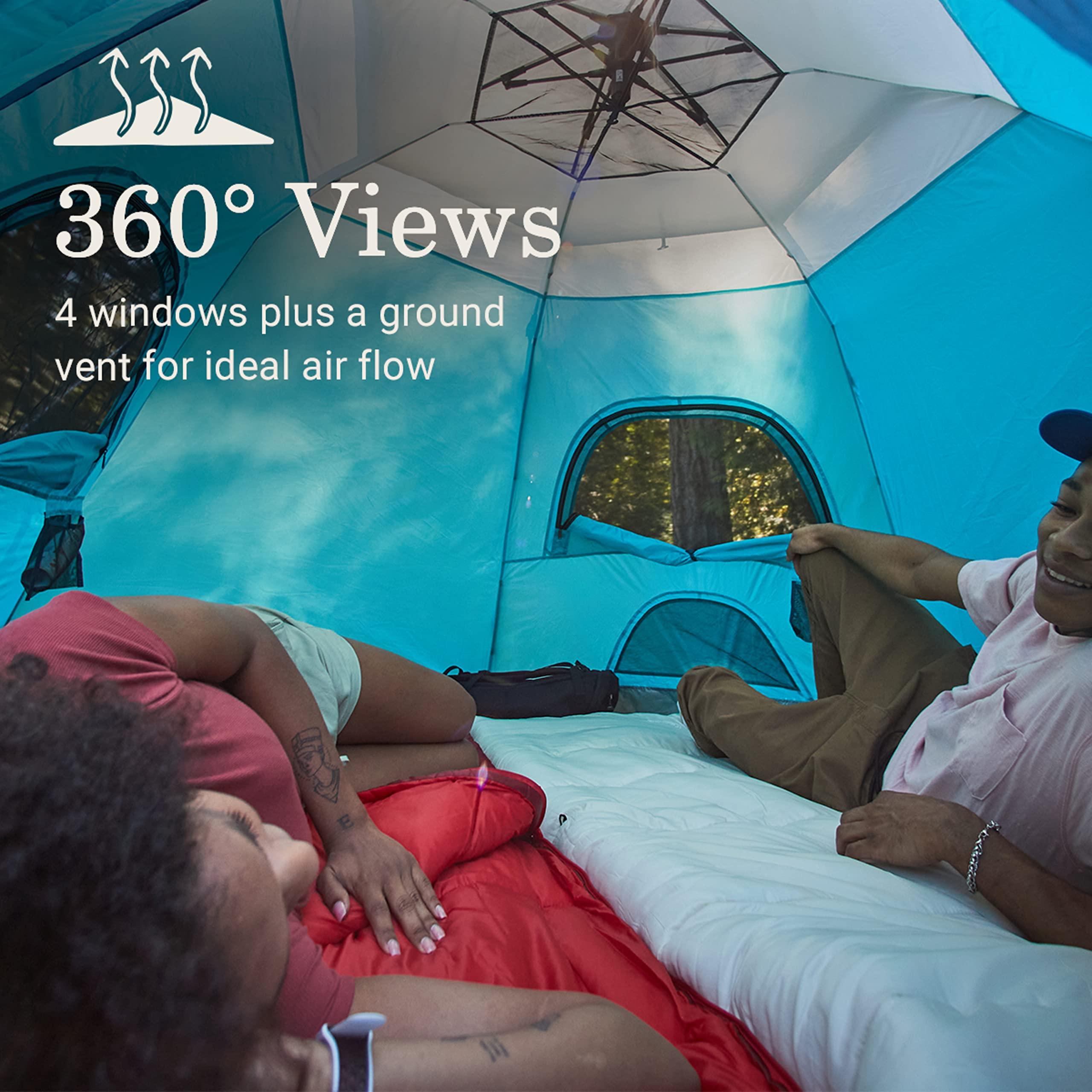 Coleman Camp Burst 4-Person Camping Tent, Umbrella-Style Pop-Up Tent with 45s Easy Setup, Dark Room Option Available, Tub Floor and Taped Seams Keep You Dry, 360° Views - Image 4