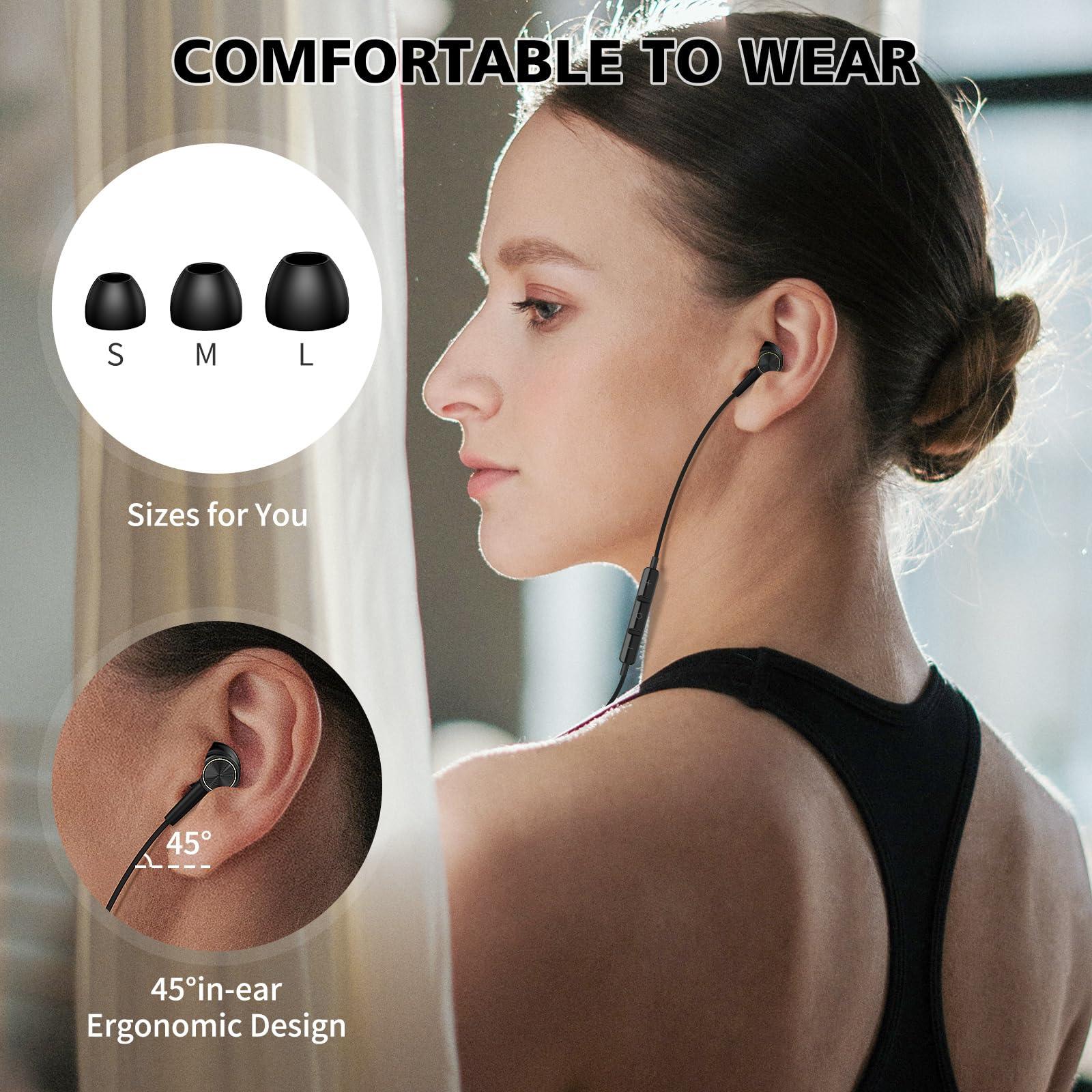 USB C Headphones for iPhone 16 15 Pro Max Plus iPad, Type C Earphones Noise Isolating with Mic Stereo Magnetic Cord Wired Earbud for Samsung S25 Ultra S24+ S23 Fe A35 Flip 6 Pixel 9 8 7, Black Gold - Image 5