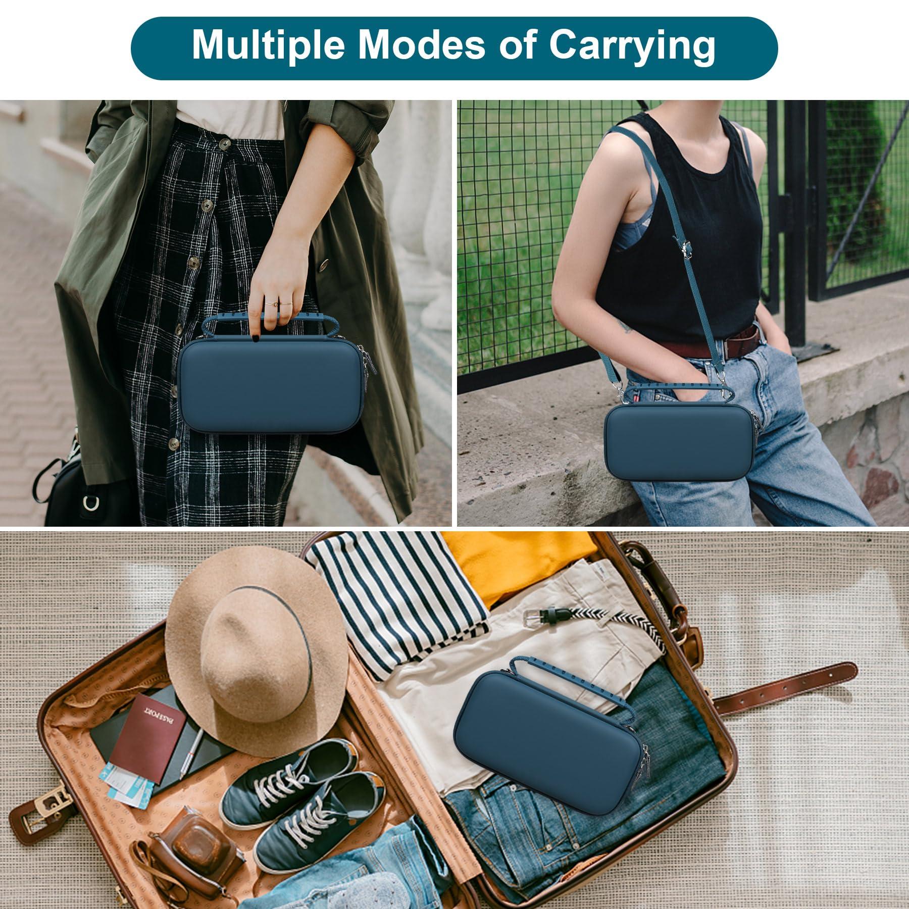 Canboc Carrying Case for Asthma Inhaler, Handheld Spacer for Adults and Kids, Mask, Inhaler Spacer Bag with Removable Shoulder Strap, Mesh Pocket fit Medicine or Essentials, Blue (Case Only) - Image 3