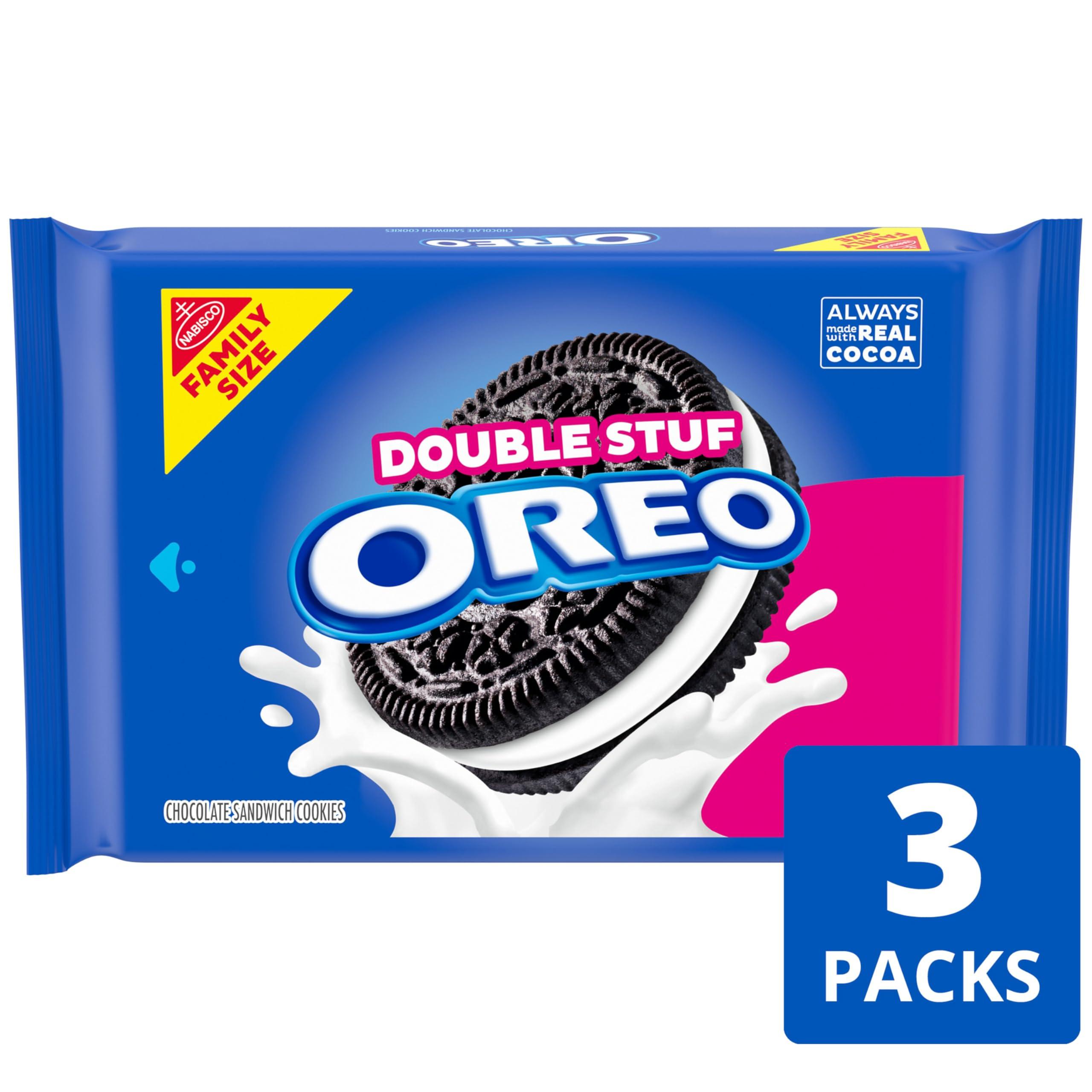 OREO Double Stuf Chocolate Sandwich Cookies, Family Size, 3 Packs - Image 2