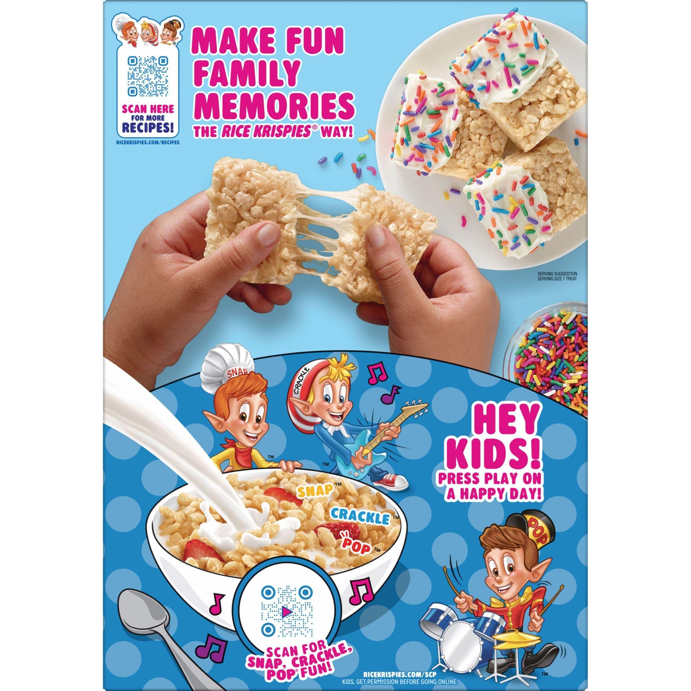 Kellogg's Rice Krispies Cold Breakfast Cereal, 8 Vitamins and Minerals, Rice Krispies Treats, Giant Size, Original, 24oz Box (1 Box) - Image 10