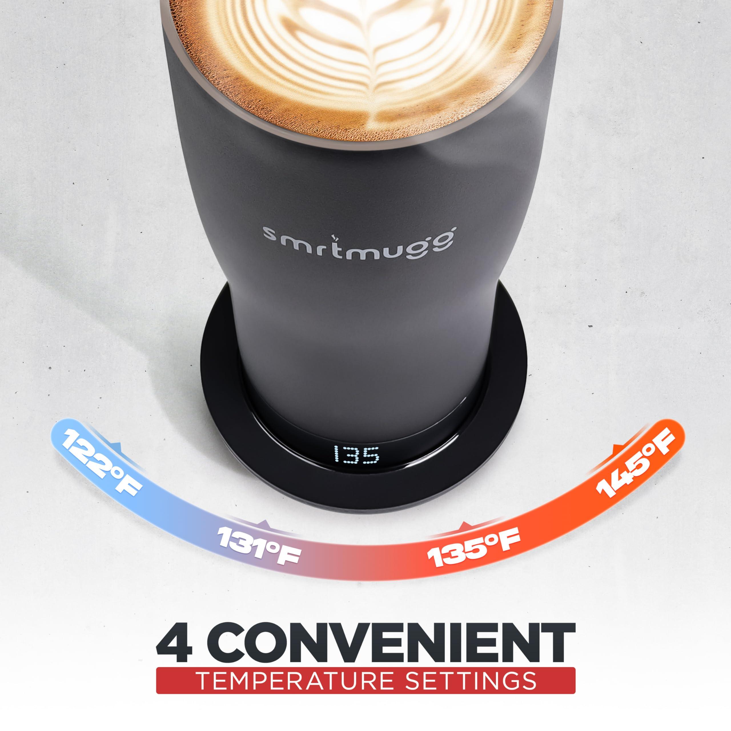 SMRTMUGG X Heated Coffee Mug 19 oz., 8 Hour Battery Life, Self-Heating, Adjustable Temp Controlled, LCD Screen, One Button Temperature Adjustment, Includes Cover with Magnetic Slider (Black) (Black) - Image 6