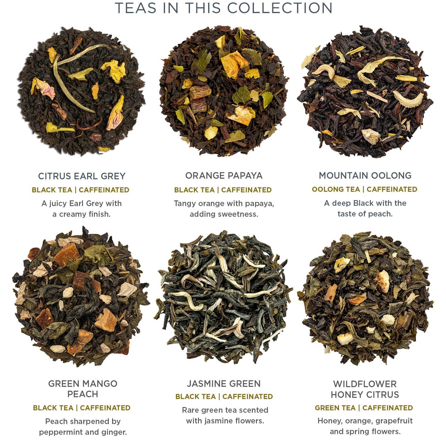 Tea Forte Demoiselle Premium Pyramid Tea Gift Set Sampler with Numbered Doors, 12 Count, 1 of each Variety Individually Wrapped Handcrafted Pyramid Infuser Tea Bags - Image 4