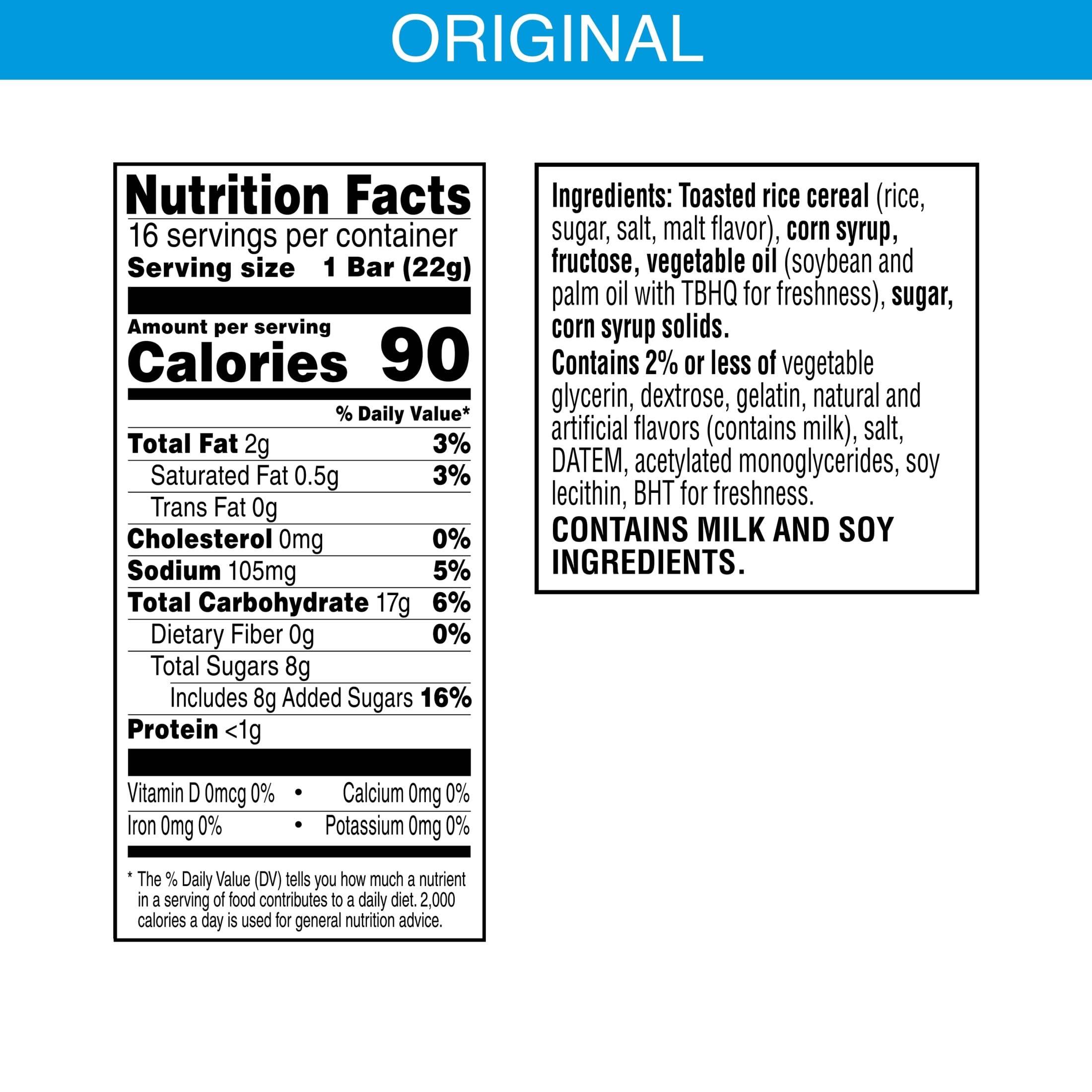 Rice Krispies Treats Crispy Marshmallow Squares, Kids Snacks, Snack Bars, Original, 12.4oz Box (16 Bars) - Image 2