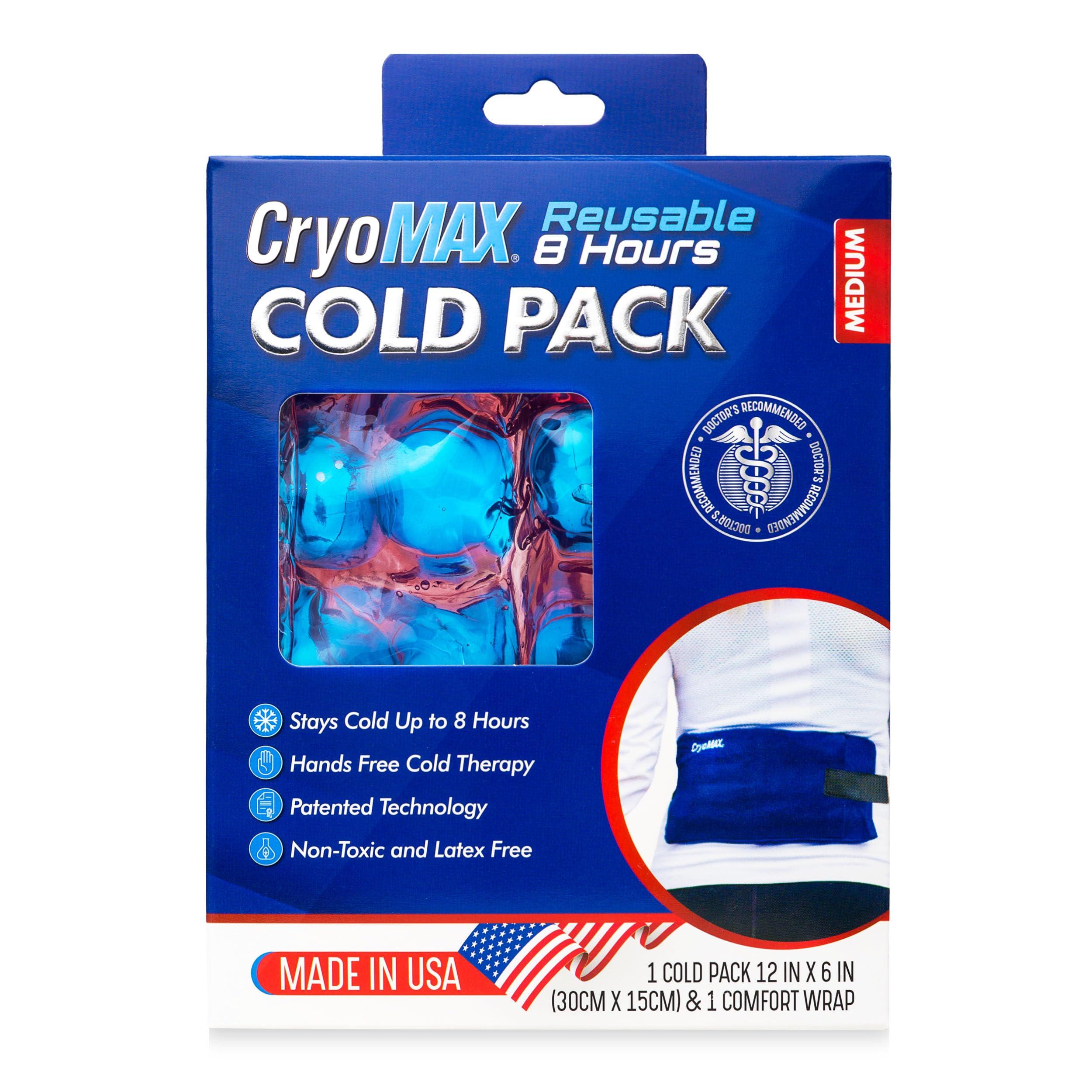 Cryo-Max Cold Pack, 8 Hour Reusable Cold Therapy Ice Pack for Elbows, Knees, Neck + More, Medium, 6" x 12" (1 Count) - Image 2
