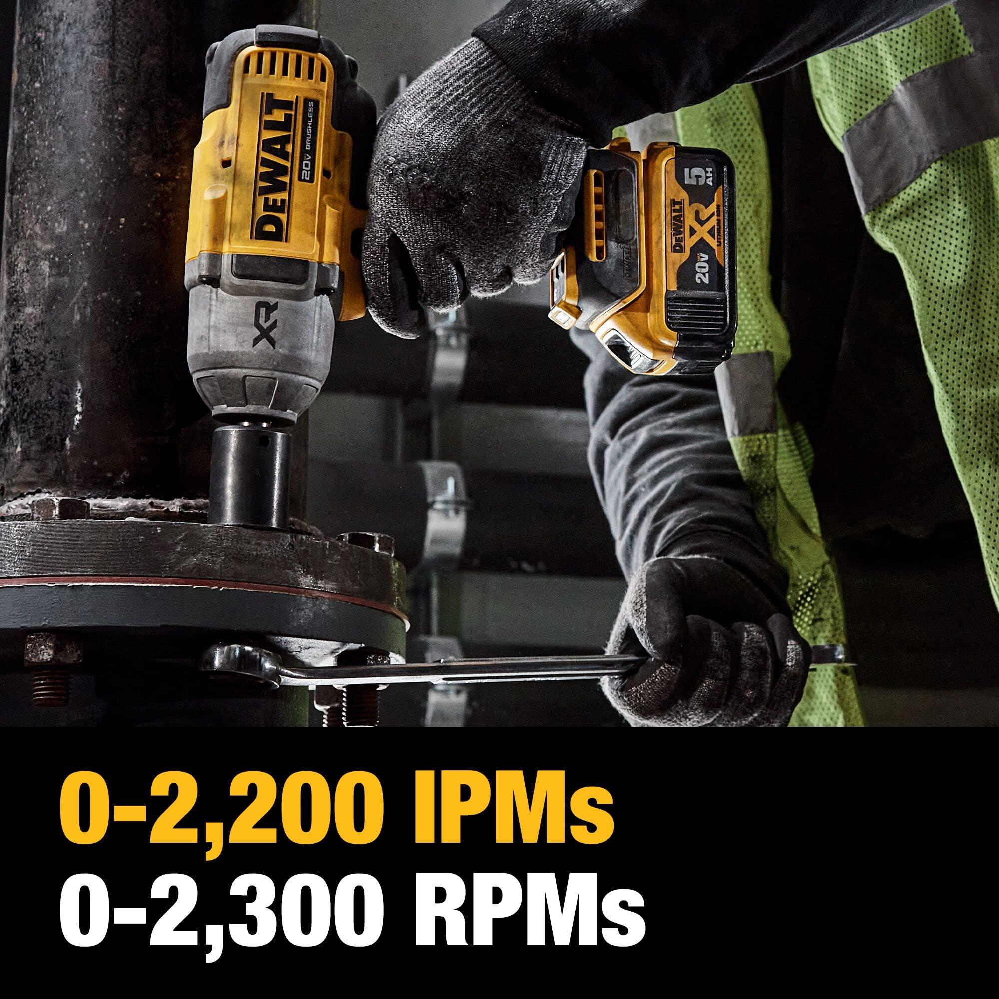 DEWALT 20V MAX Cordless Impact Wrench Kit, 20V MAX, 1/2" Hog Ring With 4-Mode Speed, Includes Battery, Charger and Kit Bag (DCF900P1) - Image 9