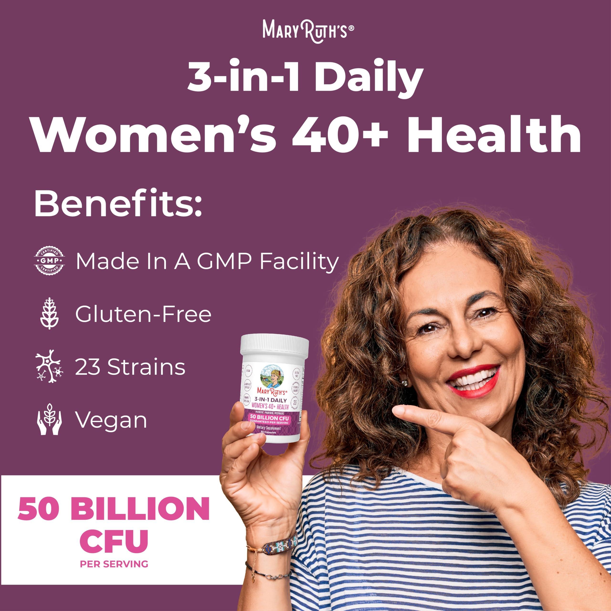 MaryRuth Organics 3-in-1 Daily Health 40+ Probiotics for Women | Clinically Tested | Estrogen Supplement for Women | 50 Billion CFU | Allergen Free | 30 ct - Image 7