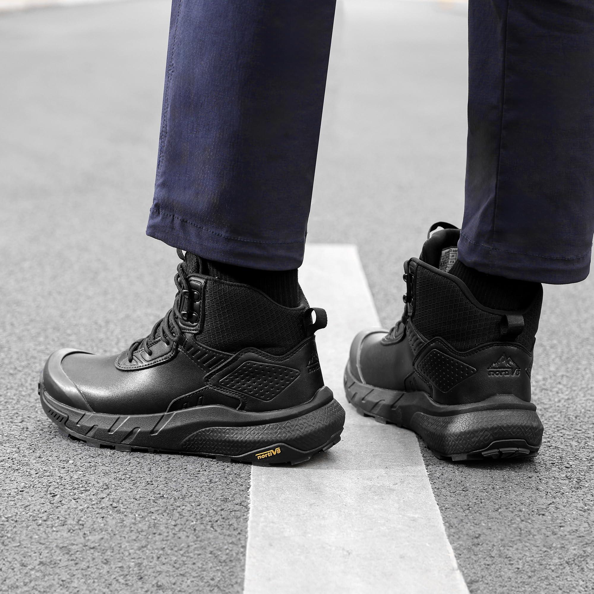 NORTIV 8 Men's Waterproof Military Tactical Work Boots Leather Motorcycle Combat Boots Lightweight Non-Slip Hiking Boots for Men Defender - Image 8