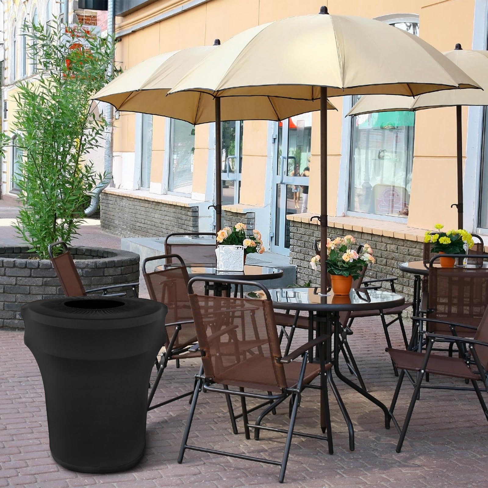 BSTKEY 55 Gallon Stretch Spandex Trash Can Cover, 4 Pack Outdoor Fitted Waste Container Cover Round Garbage Can Covers for Wedding Party Commercial Fundraiser Decor, Without Trash Can (Black) - Image 7