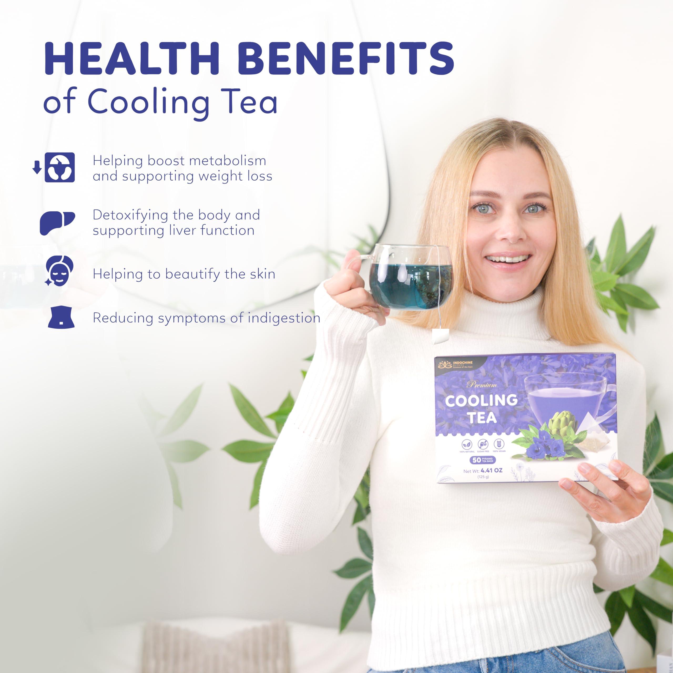 4-Flavor Herbal Tea Mix – Oolong, Peppermint, Butterfly Pea & Artichoke | 50 Corn Fiber Pyramid Tea Bags | Caffeine-Free, Digestive & Nerve-Calming Support | Indochine Blends - Image 8