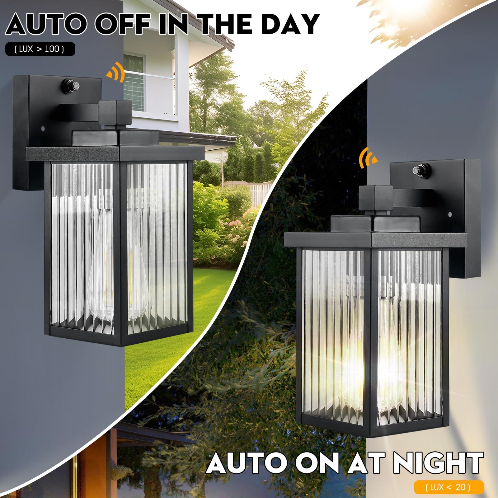 hameso Dusk to Dawn Outdoor Lighting, Waterproof Outdoor Porch Light with Tempered Glass, Outdoor Light Fixture for House Exterior Front Door Garage Patio - Image 4
