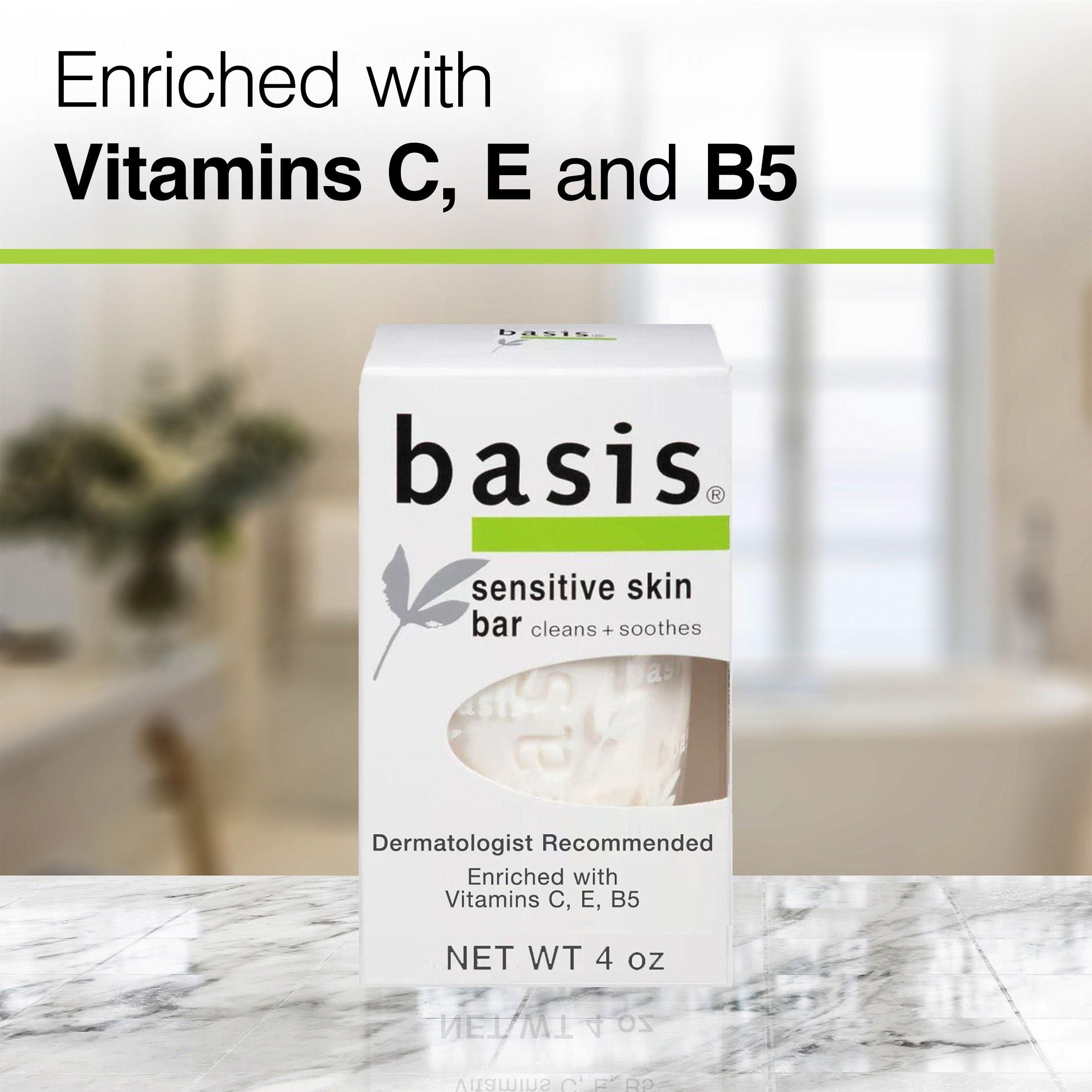 Basis Sensitive Skin Bar Soap for Body, Hands and Face, Unscented Soap Bar for Sensitive Skin with Chamomile and Aloe Vera, 4 Oz, Pack of 6 - Image 2