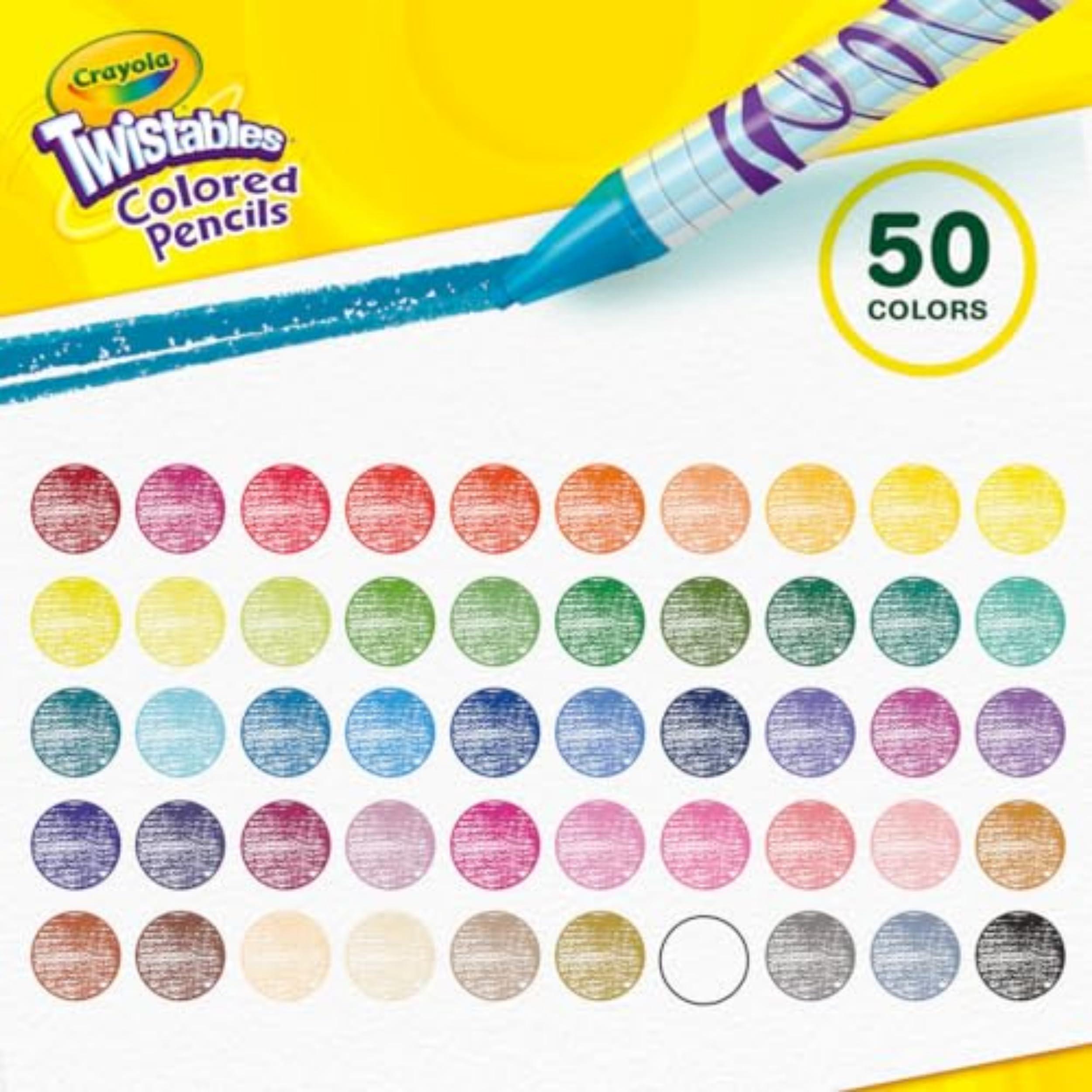Crayola Twistables Colored Pencil Set for Kids (50ct), No Sharpen Coloring Book Pencils, Essential Classroom Supplies, Cute Back to School Gifts for Kids, 4+ - Image 5