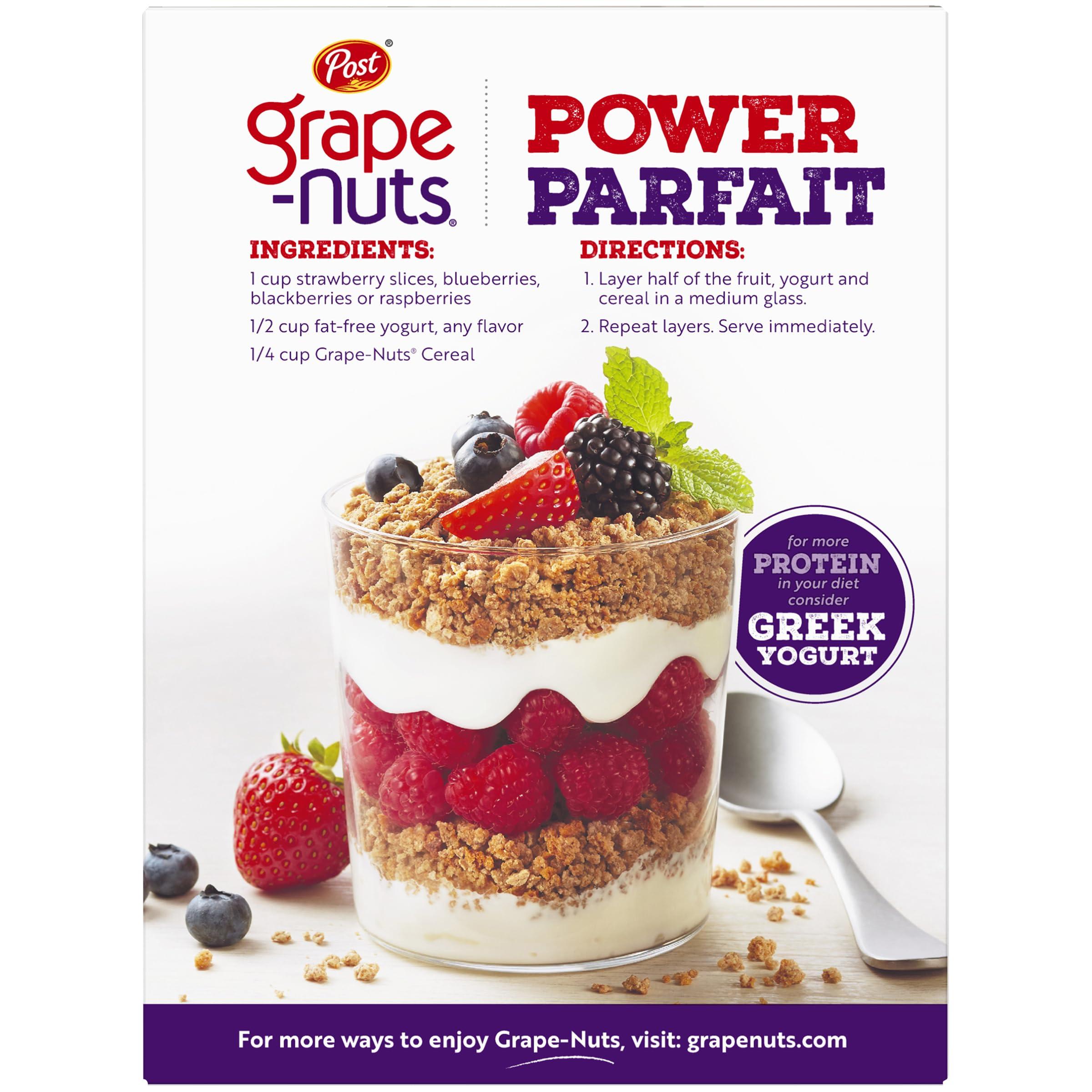 Post Grape Nuts Original Breakfast Cereal, Crunchy Whole Grain Wheat and Barley Cereal, Non-GMO Project Verified, 20.5 OZ Box - Image 8