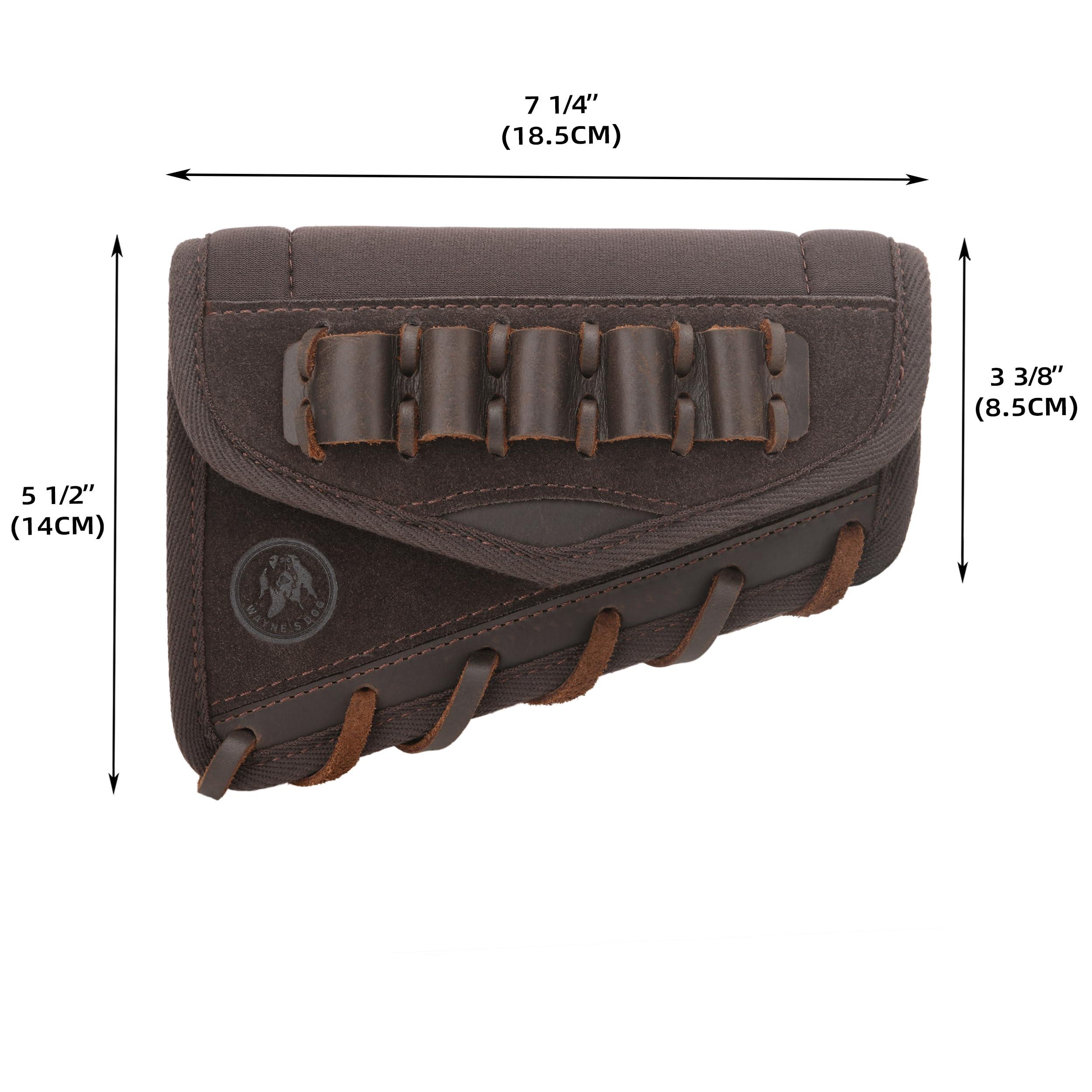 Genuine Leather Cheek Rest Pad Buttstock for Rifle Shotgun, Gun Stock with Shell Holder .308 .40-65 .45-70 Cartridge Pouch - Image 2