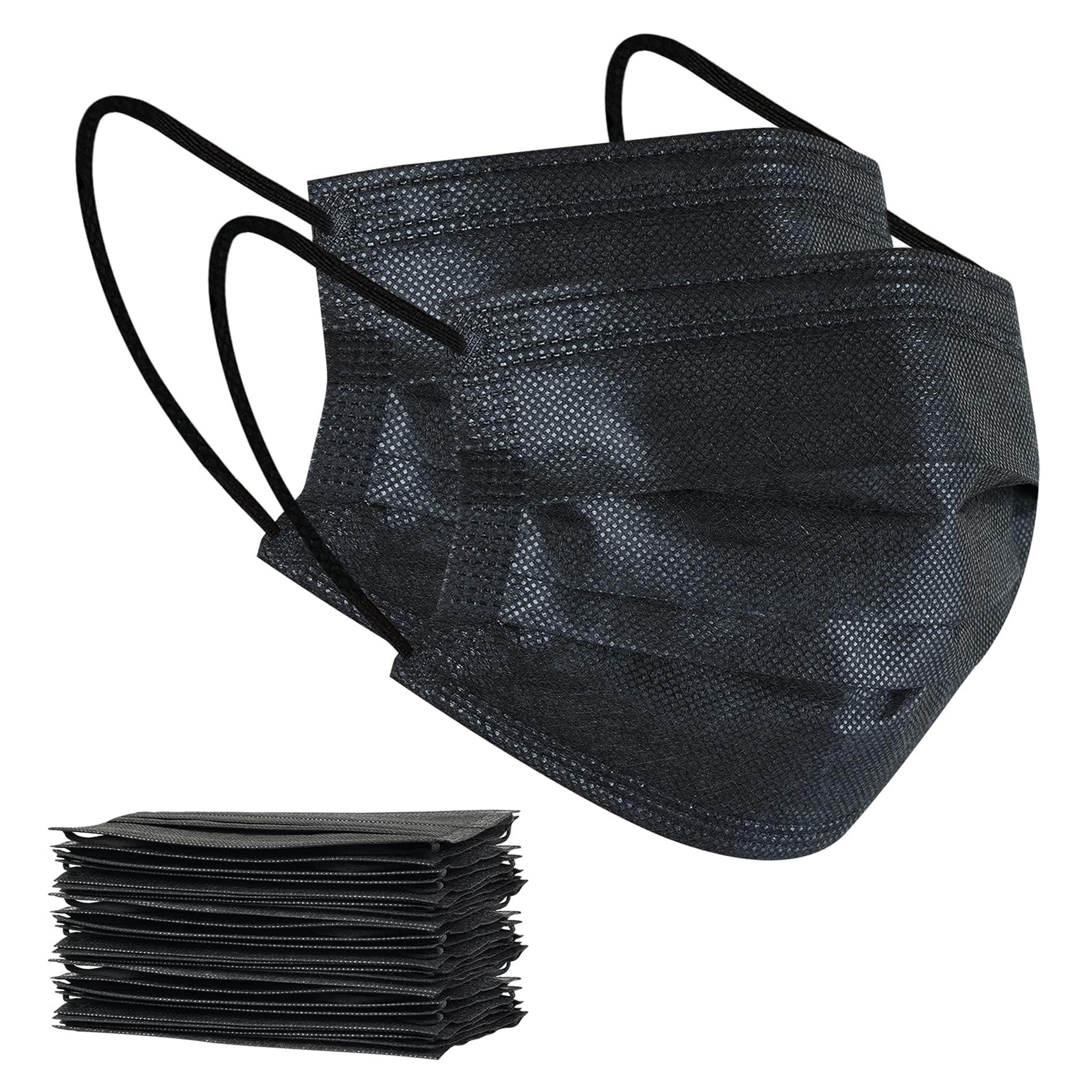 akgk 100Pcs Disposable Face Masks, Black Face Mask, 3 Ply Disposable Mask - Image 7