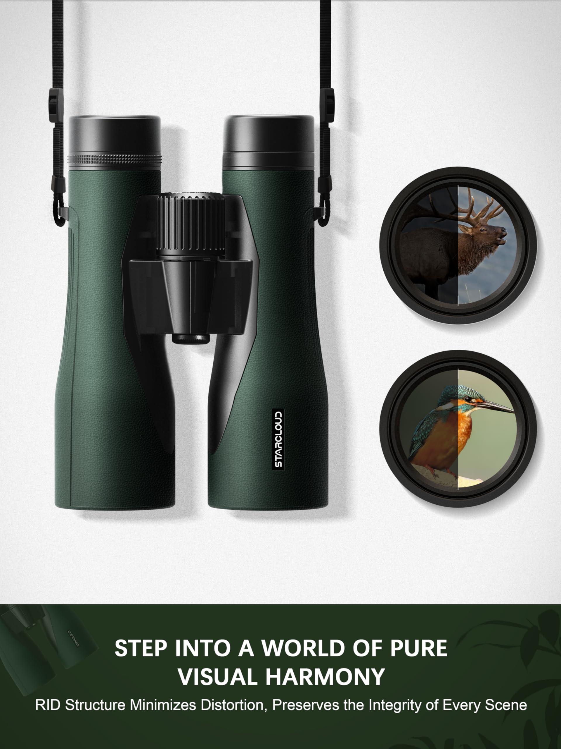Star Cloud 15X55 UHD Lightweight Binoculars for Adults with Upgraded Phone Adapter, Large View IPX7 Waterproof Binoculars for Bird Watching, Hunting, Hiking, Stargazing (15X55) - Image 4