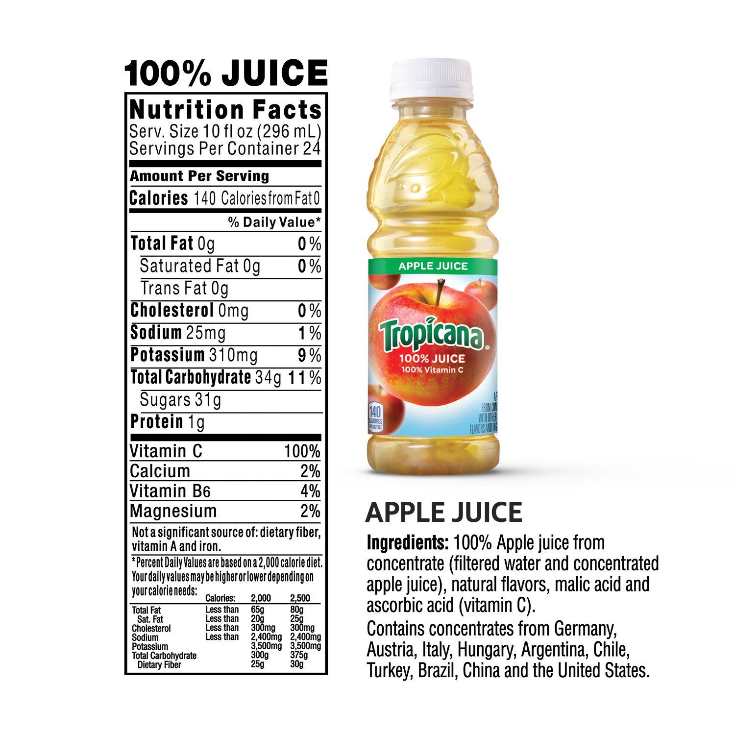 Tropicana 100% Juice Variety Pack - Orange, Apple & Fruit Medley, Single Serve, 10 Fl Oz Bottles (Pack of 24) - Real Fruit Juice, Vitamin C Rich, No Added Sugars, No Artificial Flavors - Image 2