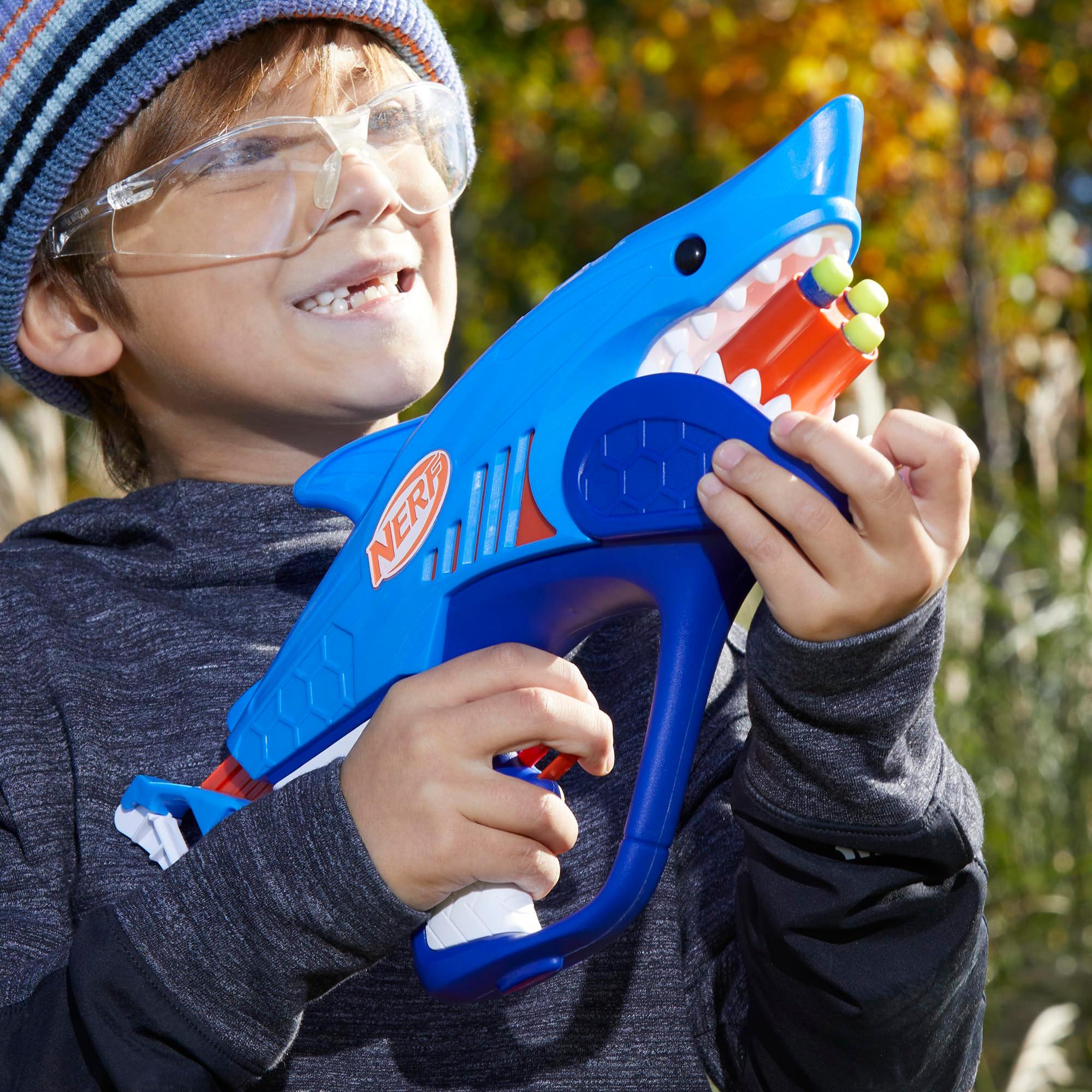 NERF Junior Wild Sharkfire, Easy Play Dart Blaster, 8 Nerf Elite Darts, Nerf Blaster Shark Toys for 6 Year Old Boys & Girls & Up, Outdoor Toys - Image 11